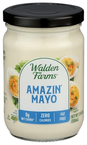 image:imageWalden Farms Amazin Mayo Zero Calorie Sugar Free Keto amp Fat Free Vegan Mayonnaise Alternative for Sandwiches Salads amp Spreads 6Pack 12 oz JarsAmazin
