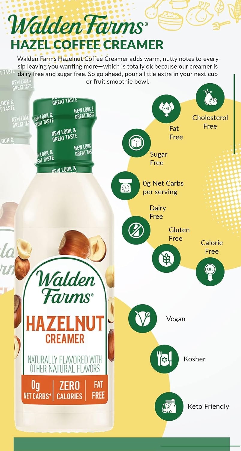 image:imageWalden Farms CalorieFree Hazelnut Coffee Creamer 12 Ounce Pack of 6