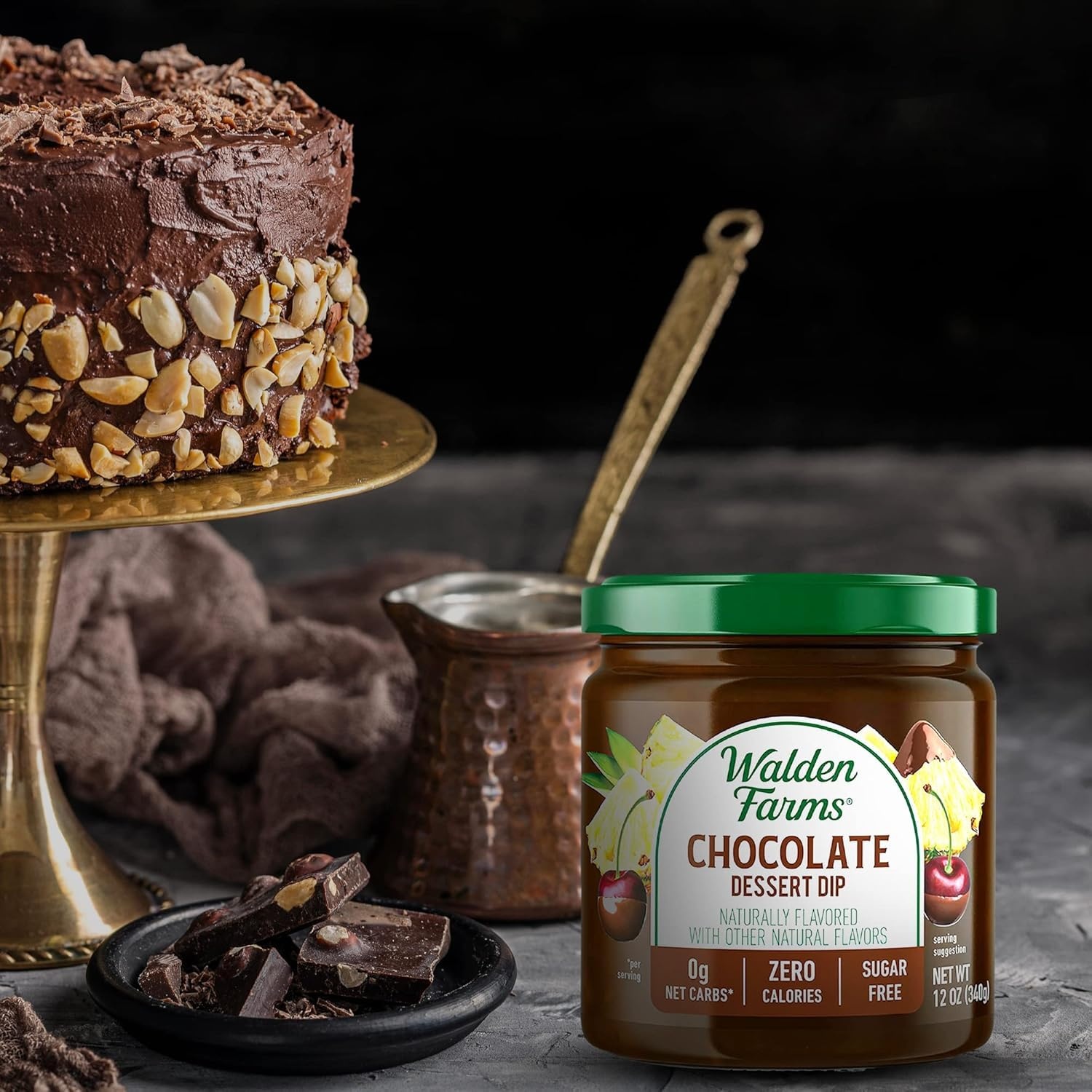 image:imageWalden Farms Caramel Dessert Dip Zero Calorie Sugar Free Keto amp Fat Free Sweet Topping for Apples Desserts amp More 2Pack 12 oz BottlesChocolate