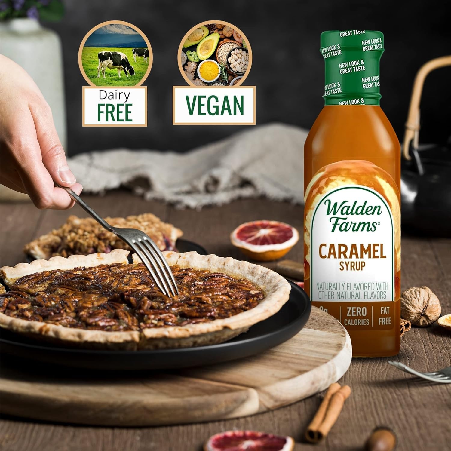 image:imageWalden Farms Caramel Syrup Perfect for Coffee Desserts Ice Cream Zero Calorie SugarFree Low Carb KetoFriendly GlutenFree Vegan 12 oz BottleCaramel