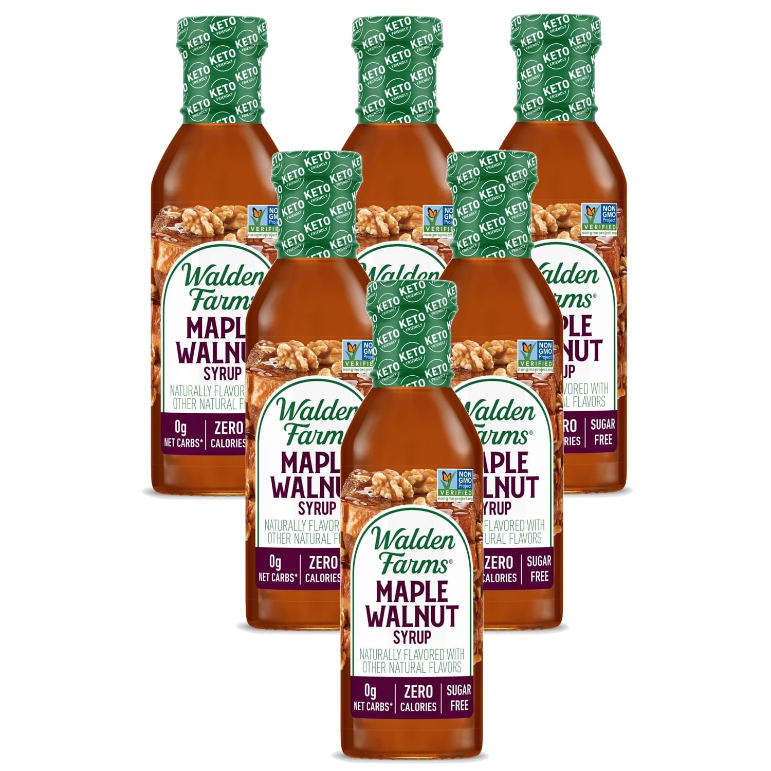 image:imageWalden Farms Caramel Syrup Perfect for Coffee Desserts Ice Cream Zero Calorie SugarFree Low Carb KetoFriendly GlutenFree Vegan 12 oz BottleMaple Walnut