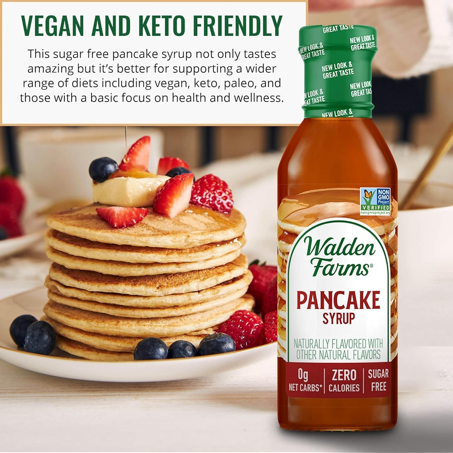image:imageWalden Farms Caramel Syrup Perfect for Coffee Desserts Ice Cream Zero Calorie SugarFree Low Carb KetoFriendly GlutenFree Vegan 12 oz BottlePancake Syrup