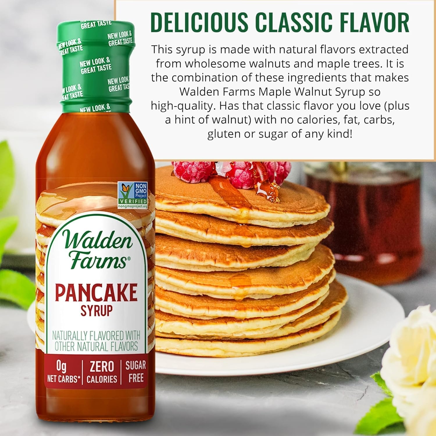 image:imageWalden Farms Caramel Syrup Perfect for Coffee Desserts Ice Cream Zero Calorie SugarFree Low Carb KetoFriendly GlutenFree Vegan 12 oz BottlePancake Syrup