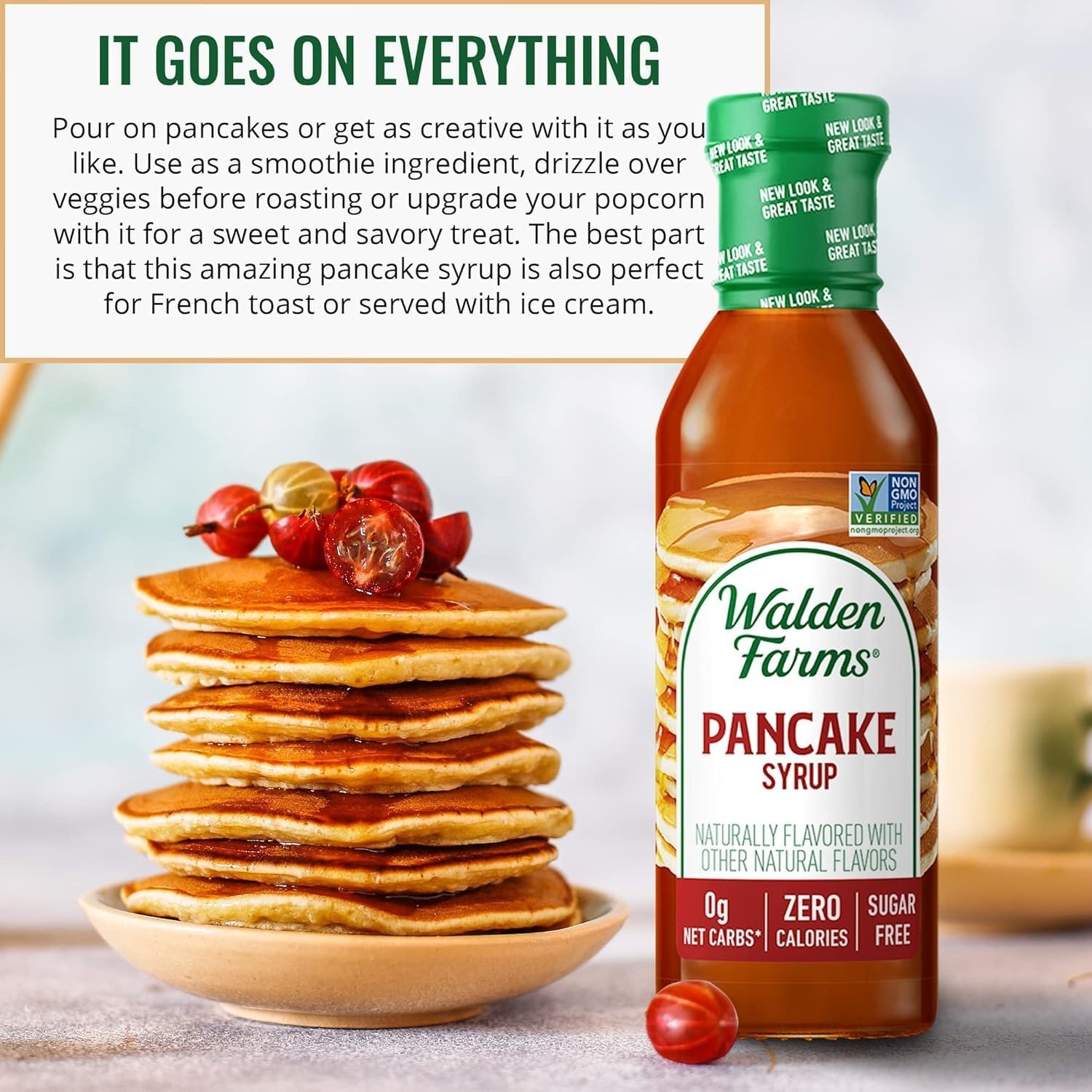 image:imageWalden Farms Caramel Syrup Perfect for Coffee Desserts Ice Cream Zero Calorie SugarFree Low Carb KetoFriendly GlutenFree Vegan 12 oz BottlePancake Syrup