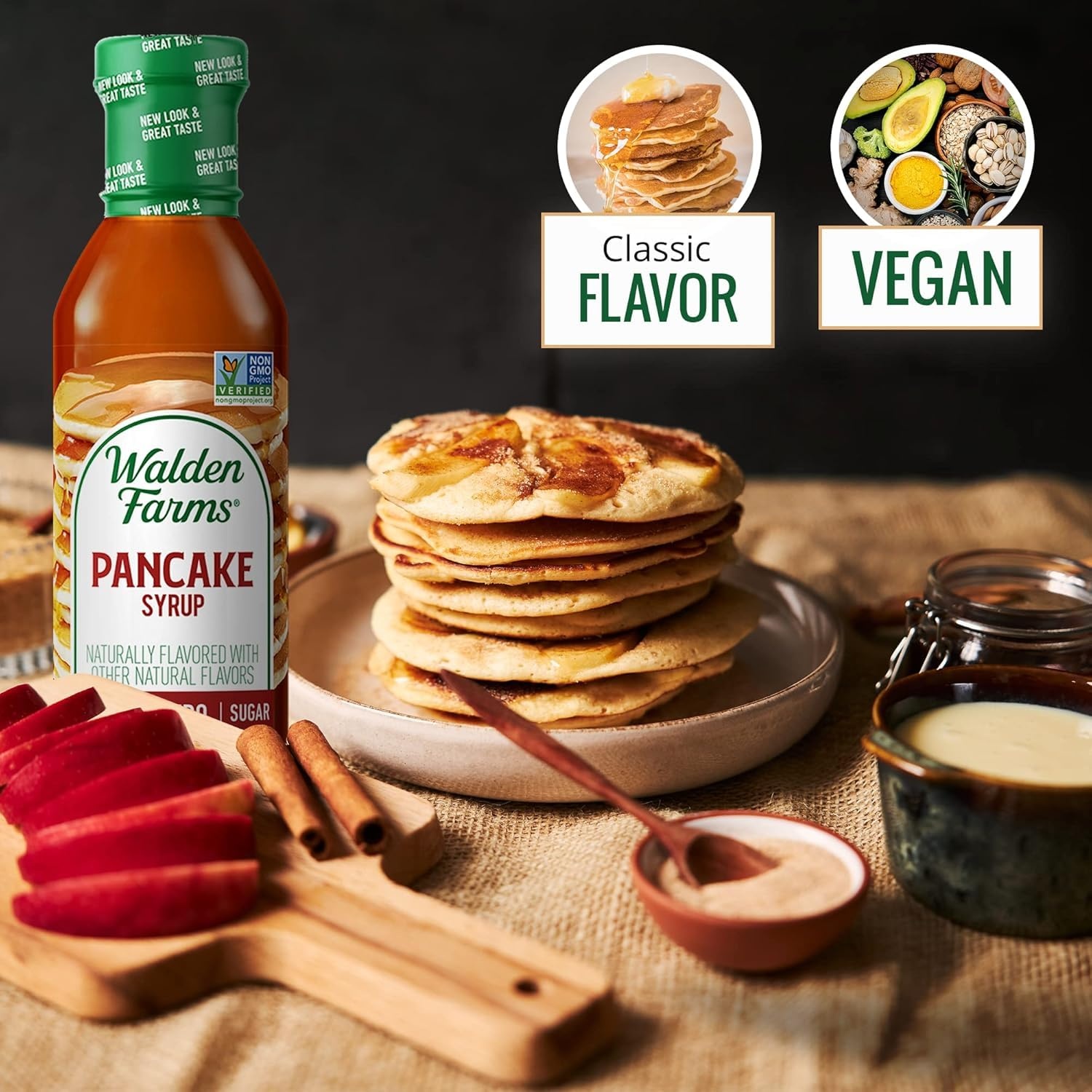 image:imageWalden Farms Caramel Syrup Perfect for Coffee Desserts Ice Cream Zero Calorie SugarFree Low Carb KetoFriendly GlutenFree Vegan 12 oz BottlePancake Syrup