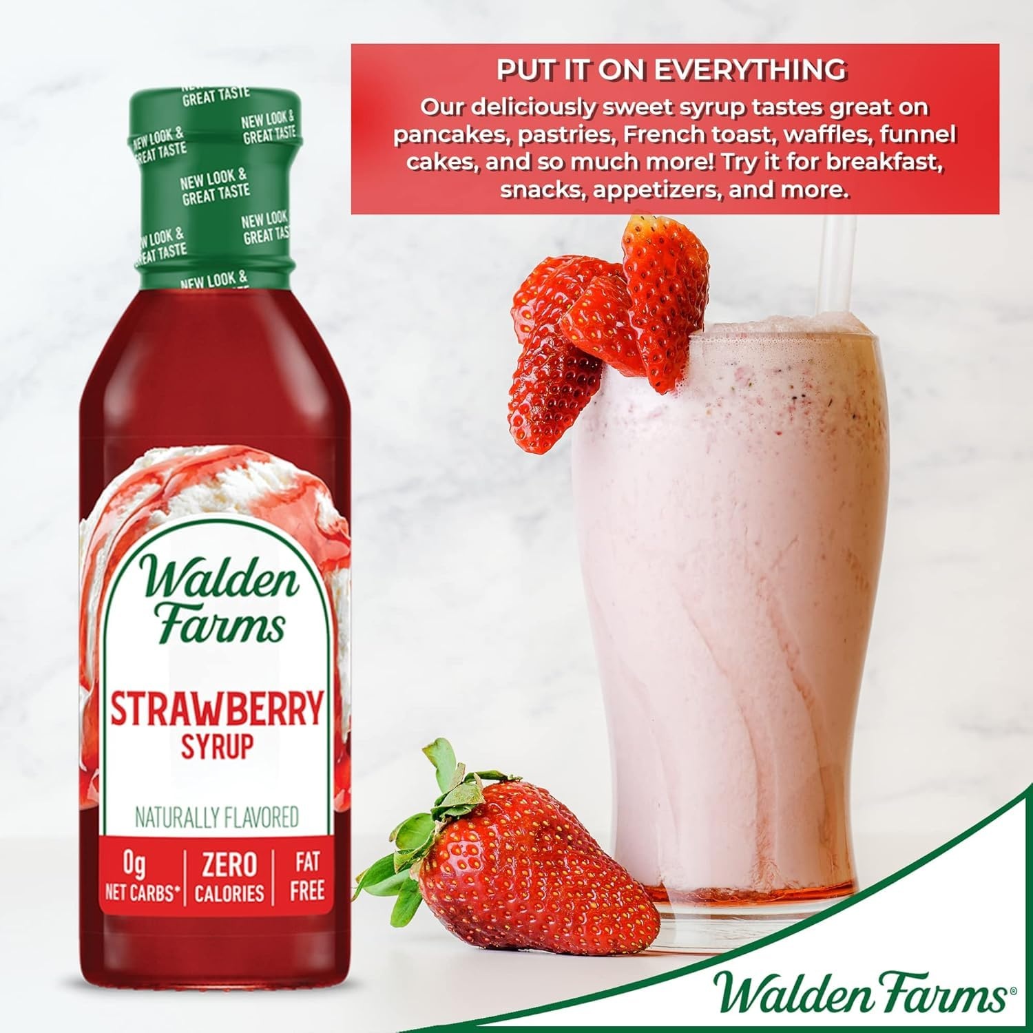 image:imageWalden Farms Caramel Syrup Perfect for Coffee Desserts Ice Cream Zero Calorie SugarFree Low Carb KetoFriendly GlutenFree Vegan 12 oz BottleStrawberry