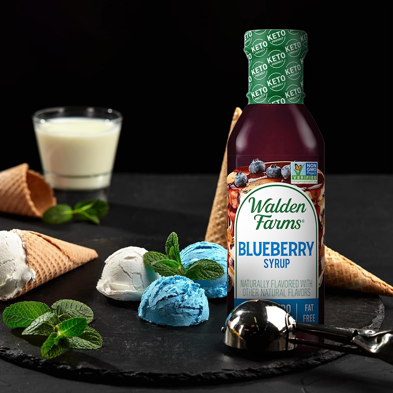image:imageWalden Farms Caramel Syrup Perfect for Coffee Desserts Ice Cream Zero Calorie SugarFree Low Carb KetoFriendly GlutenFree Vegan 12 oz BottleVariety Of Blueberry Strawberry