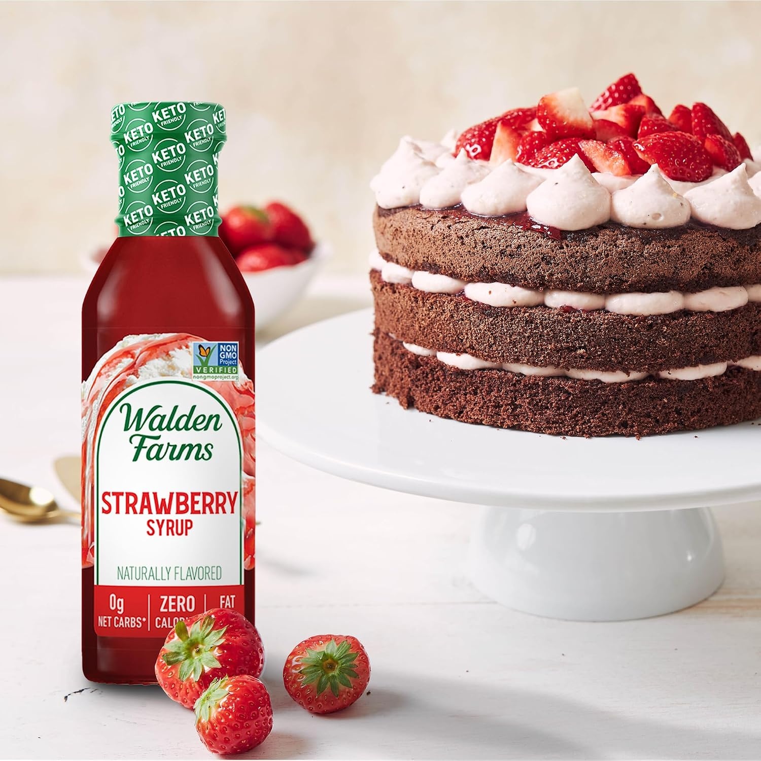image:imageWalden Farms Caramel Syrup Perfect for Coffee Desserts Ice Cream Zero Calorie SugarFree Low Carb KetoFriendly GlutenFree Vegan 12 oz BottleVariety Of Blueberry Strawberry
