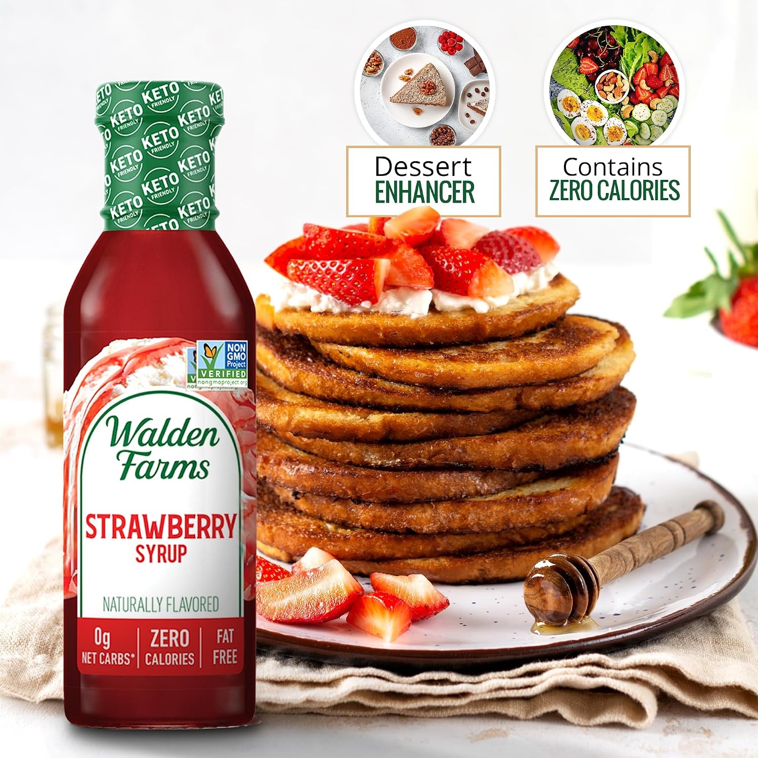 image:imageWalden Farms Caramel Syrup Perfect for Coffee Desserts Ice Cream Zero Calorie SugarFree Low Carb KetoFriendly GlutenFree Vegan 12 oz BottleVariety Of Blueberry Strawberry