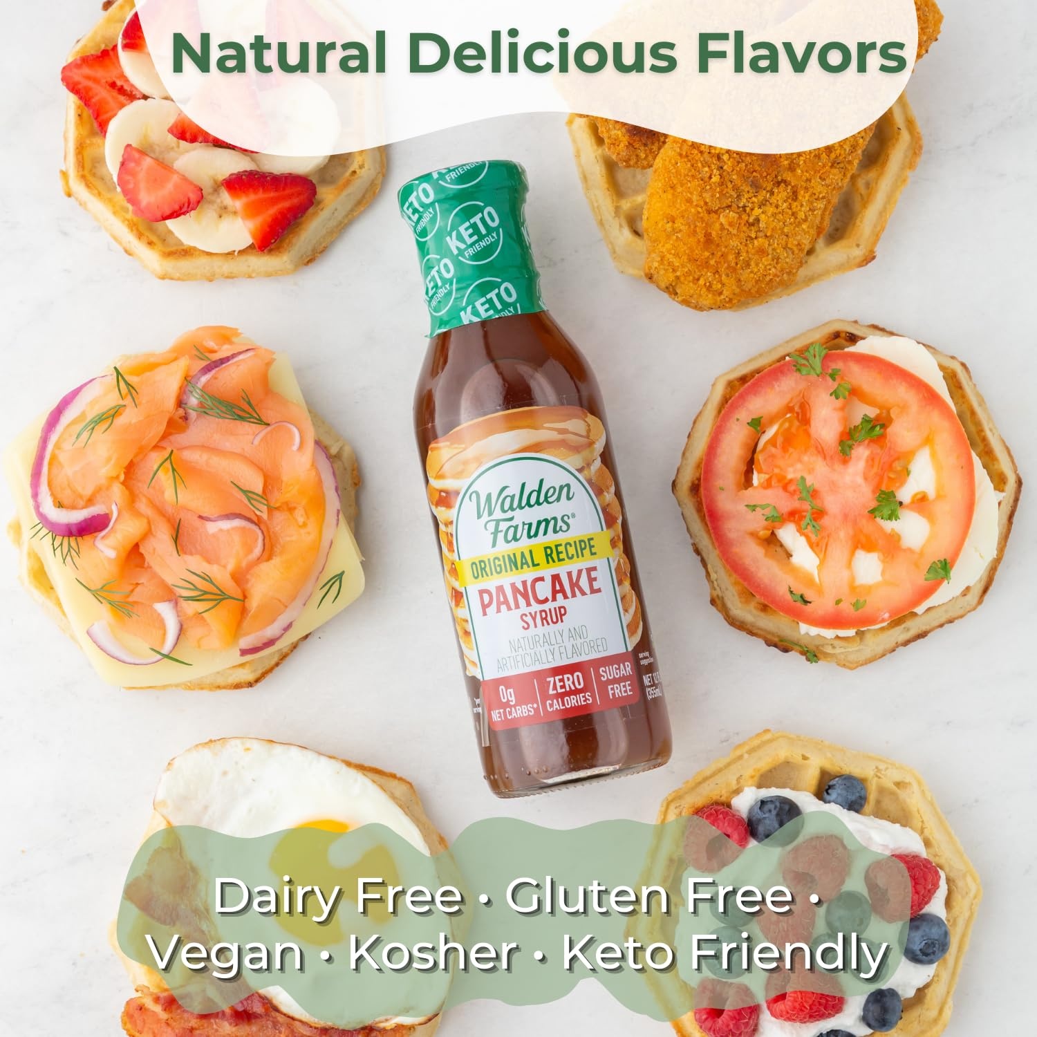 image:imageWalden Farms Caramel Syrup Perfect for Coffee Desserts Ice Cream Zero Calorie SugarFree Low Carb KetoFriendly GlutenFree Vegan 12 oz BottleVariety Of Pancake Maple Walnut