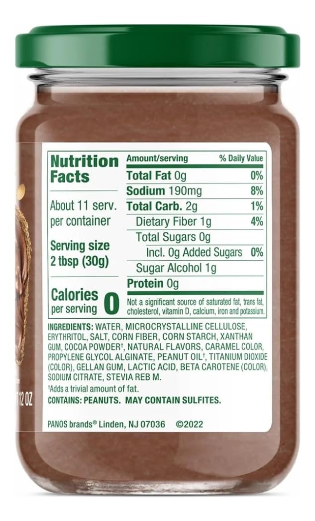 image:imageWalden Farms Chocolate Peanut Spread Zero Calorie Low Carb KetoFriendly Vegan SugarFree Chocolate Peanut Flavor 12 oz BottleChocolate Peanut