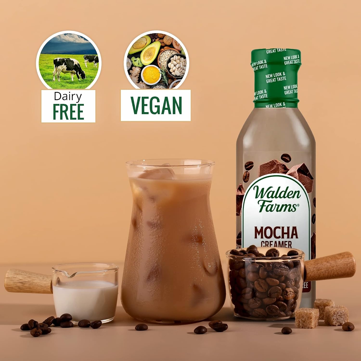 image:imageWalden Farms Coffee Creamers Variety Pack Original Sweet Cream Mocha Hazelnut amp French Vanilla Zero Calorie DairyFree Low Carb KetoFriendly SugarFree 5Pack 12 oz BottlesMocha