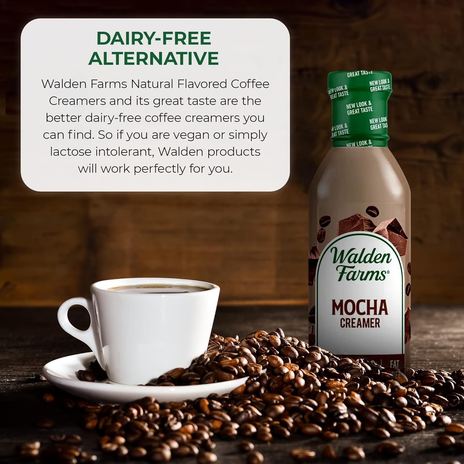 image:imageWalden Farms Coffee Creamers Variety Pack Original Sweet Cream Mocha Hazelnut amp French Vanilla Zero Calorie DairyFree Low Carb KetoFriendly SugarFree 5Pack 12 oz BottlesMocha