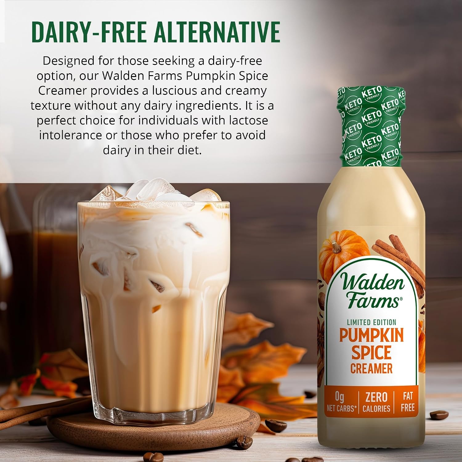 image:imageWalden Farms Coffee Creamers Variety Pack Original Sweet Cream Mocha Hazelnut amp French Vanilla Zero Calorie DairyFree Low Carb KetoFriendly SugarFree 5Pack 12 oz BottlesPumpkin Spice