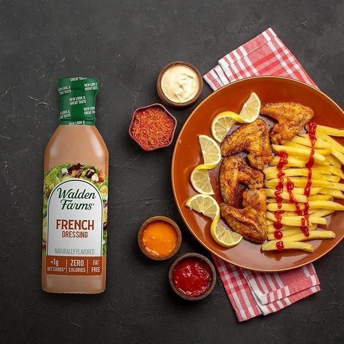 image:imageWalden Farms French Dressing 12 oz Bottle Fresh and Delicious Salad Topping Sugar Free 0g Net Carbs Condiment Smooth and Creamy 6 Pack