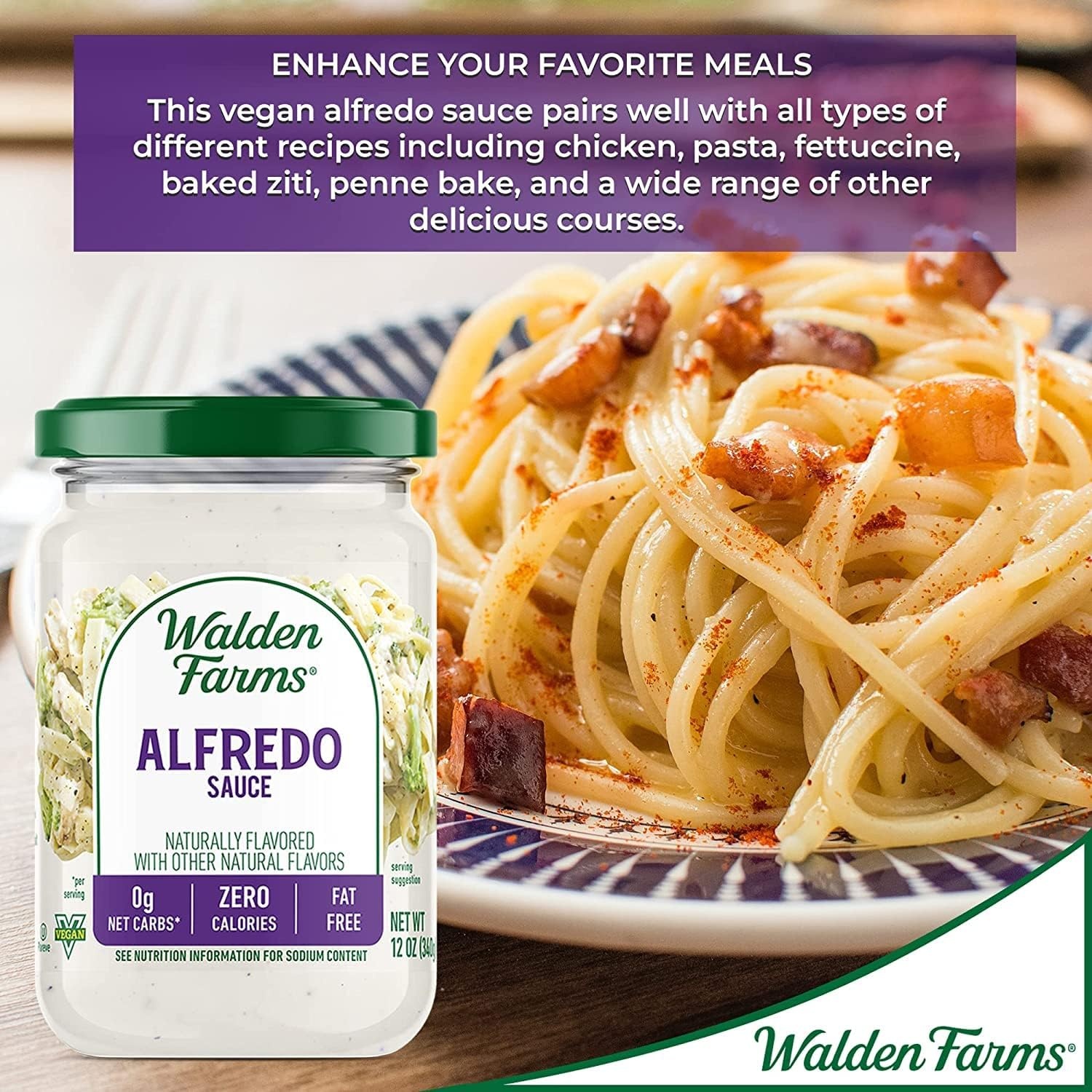 image:imageWalden Farms Hickory Smoked BBQ Sauce Zero Calorie Sugar Free Keto amp No Carb Gourmet Marinade for Chicken Ribs Pork amp More 12 oz BottleAlfredo