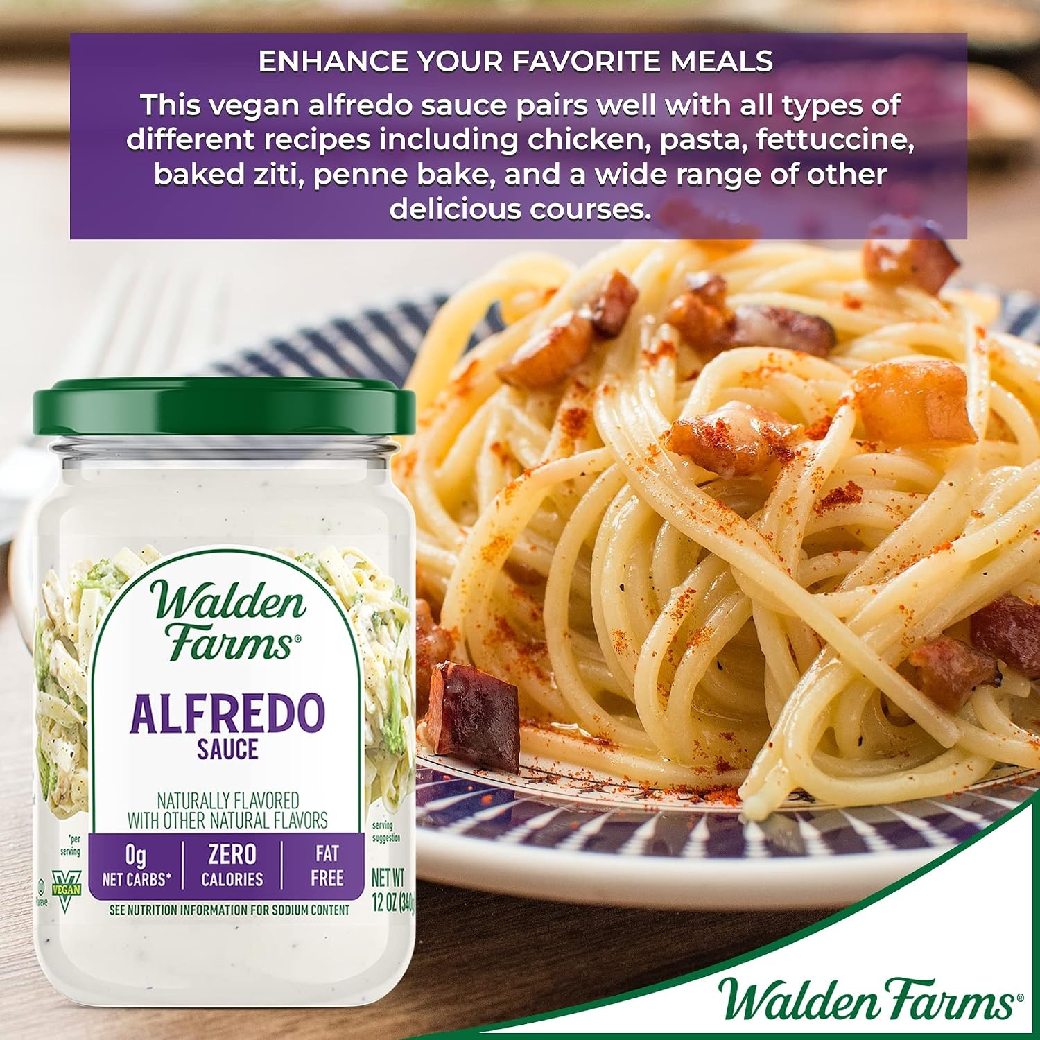 image:imageWalden Farms Hickory Smoked BBQ Sauce Zero Calorie Sugar Free Keto amp No Carb Gourmet Marinade for Chicken Ribs Pork amp More 12 oz BottleAlfredo