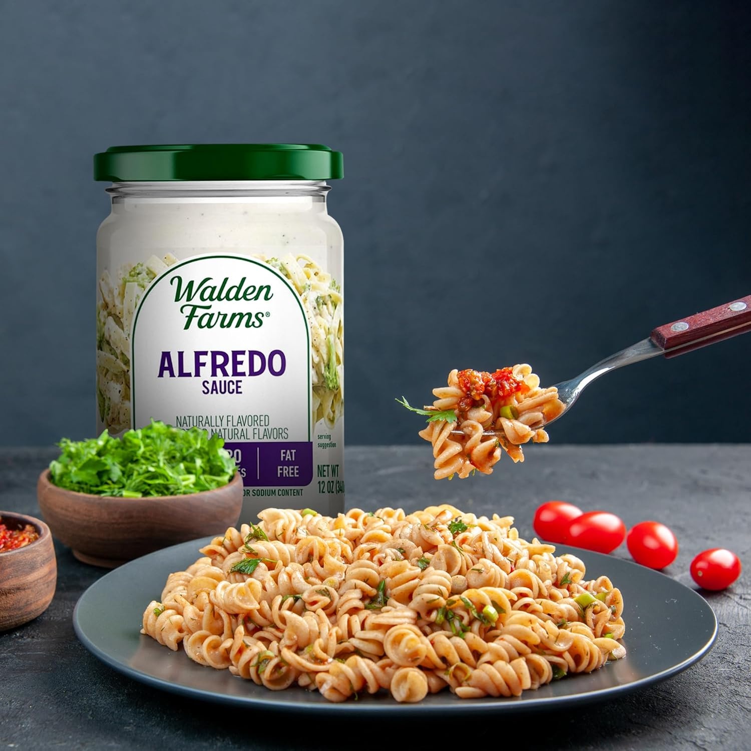 image:imageWalden Farms Hickory Smoked BBQ Sauce Zero Calorie Sugar Free Keto amp No Carb Gourmet Marinade for Chicken Ribs Pork amp More 12 oz BottleGarlic Herb Tomato Basil Alfredo