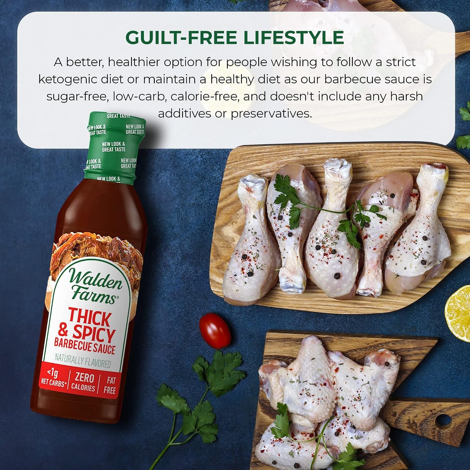 image:imageWalden Farms Hickory Smoked BBQ Sauce Zero Calorie Sugar Free Keto amp No Carb Gourmet Marinade for Chicken Ribs Pork amp More 12 oz BottleThick Spicy Barbecue