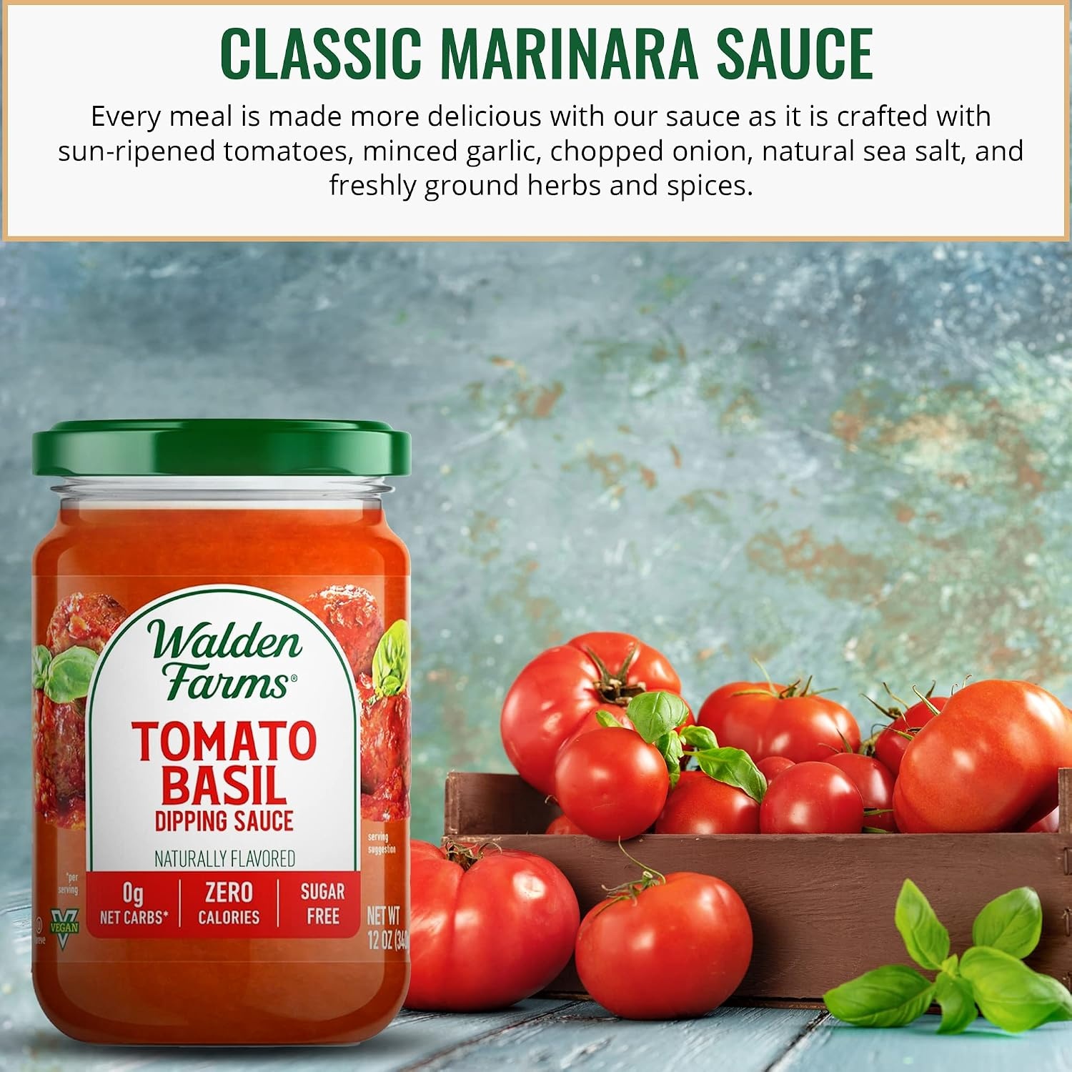 image:imageWalden Farms Hickory Smoked BBQ Sauce Zero Calorie Sugar Free Keto amp No Carb Gourmet Marinade for Chicken Ribs Pork amp More 12 oz BottleTomato Basil