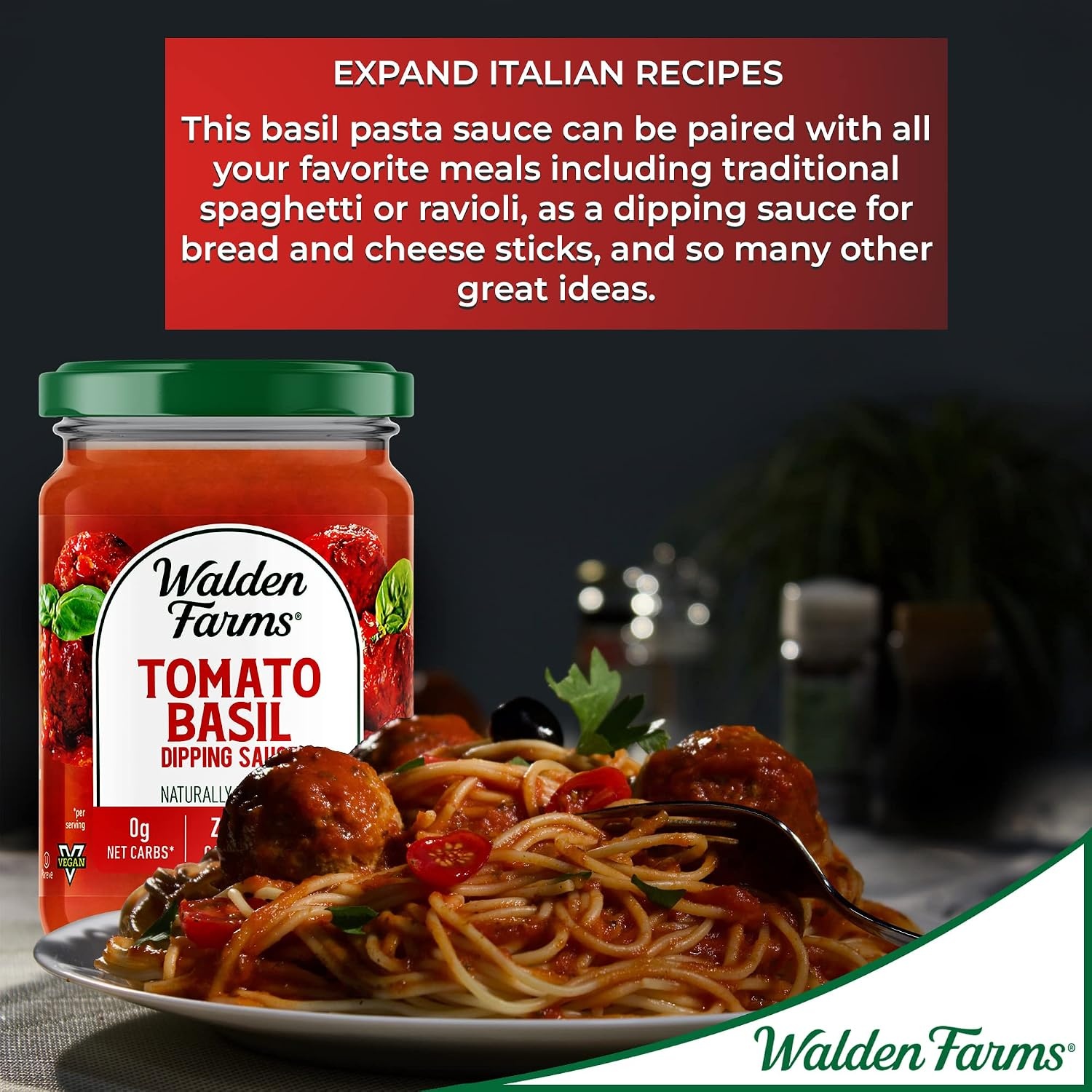 image:imageWalden Farms Hickory Smoked BBQ Sauce Zero Calorie Sugar Free Keto amp No Carb Gourmet Marinade for Chicken Ribs Pork amp More 12 oz BottleTomato Basil