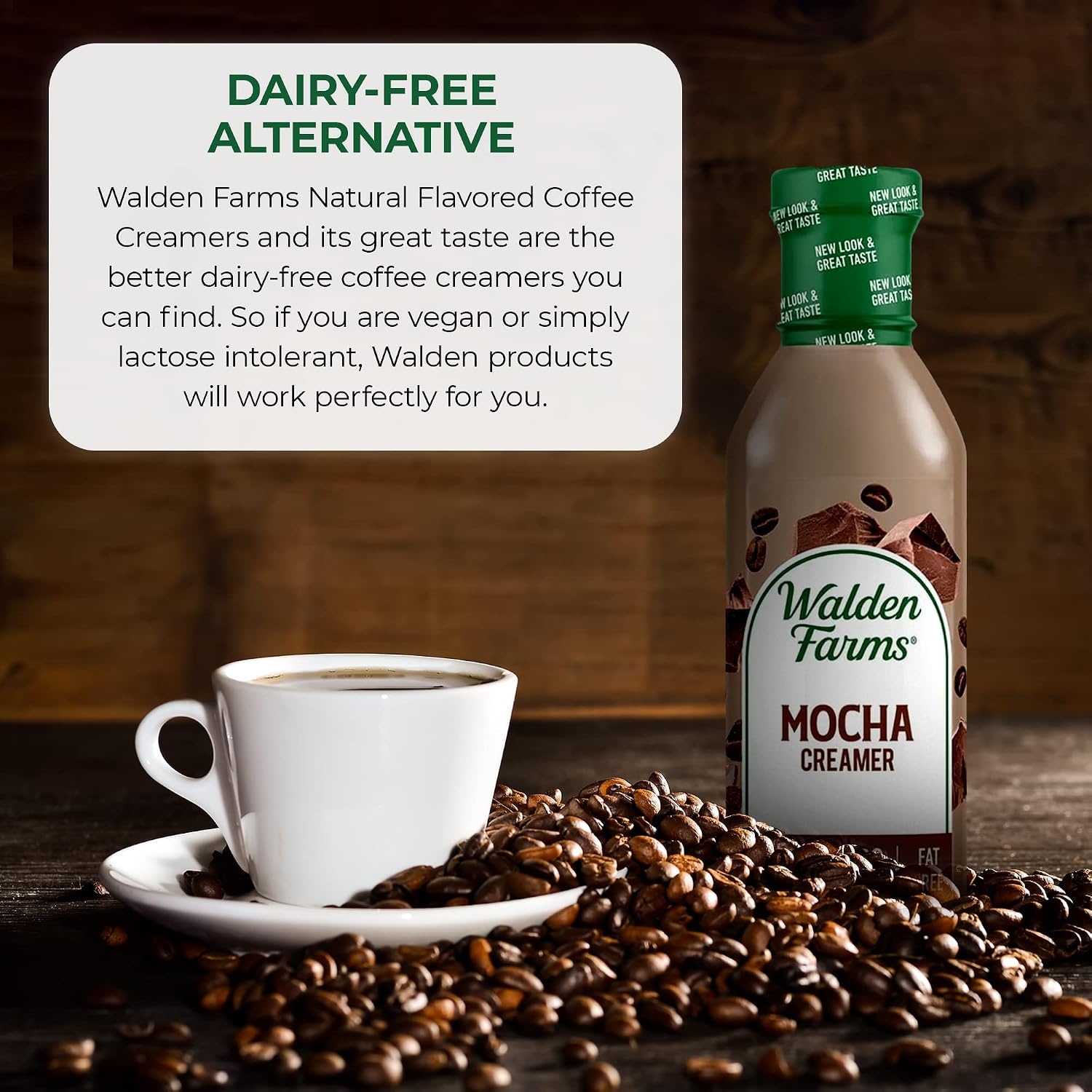 image:imageWalden Farms Mocha Coffee Creamer 12 oz Bottle Pack of 12 Rich amp Smooth Fresh and Flavorful Vegan Paleo and Keto Friendly NonDairy Milk Substitute 0g Net Carbs For Coffee Tea Smoothies Shakes Cocktails and More