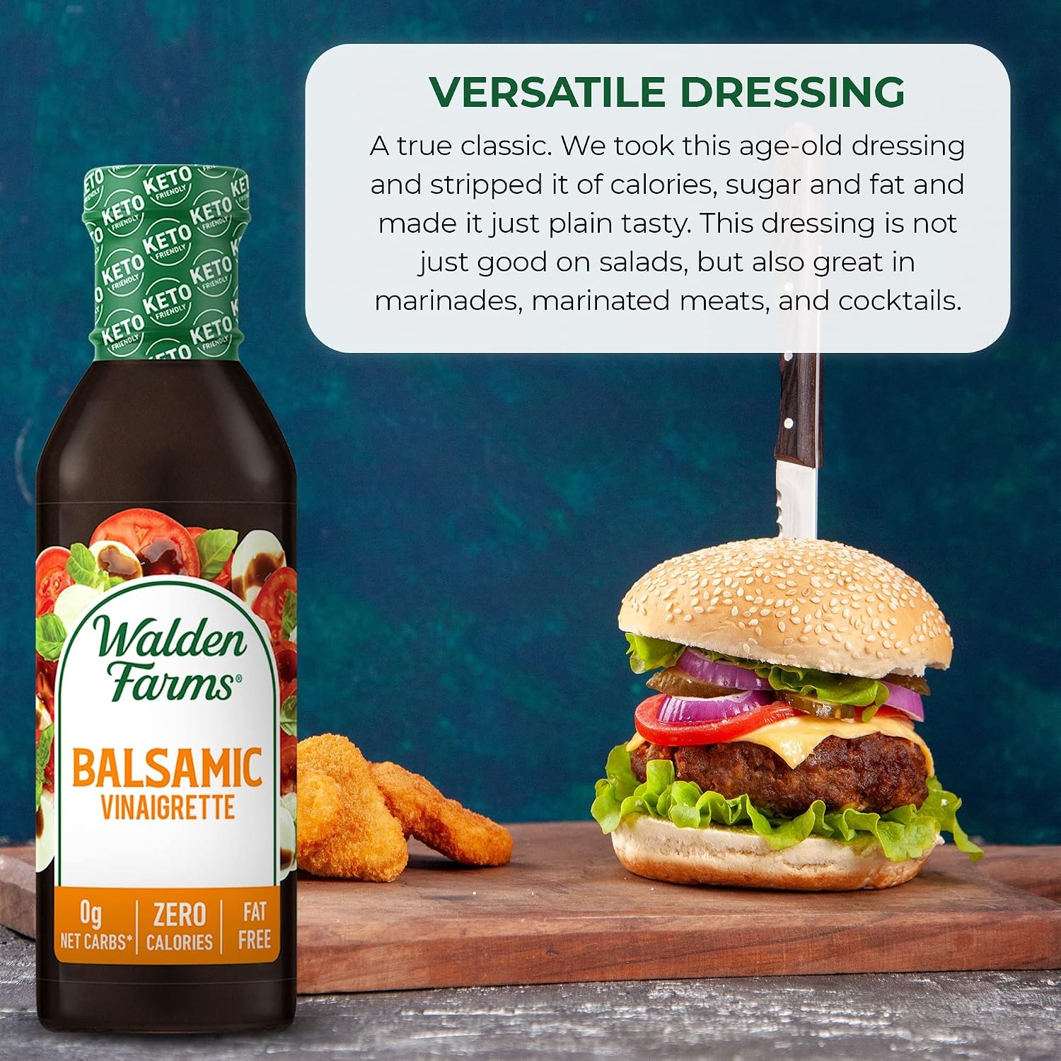 image:imageWalden Farms Ranch Dressing CalorieFree GlutenFree Low Carb KetoFriendly SugarFree DairyFree Creamy Ranch Flavor 1 Pack 12 oz BottleBalsamic Vinaigrette