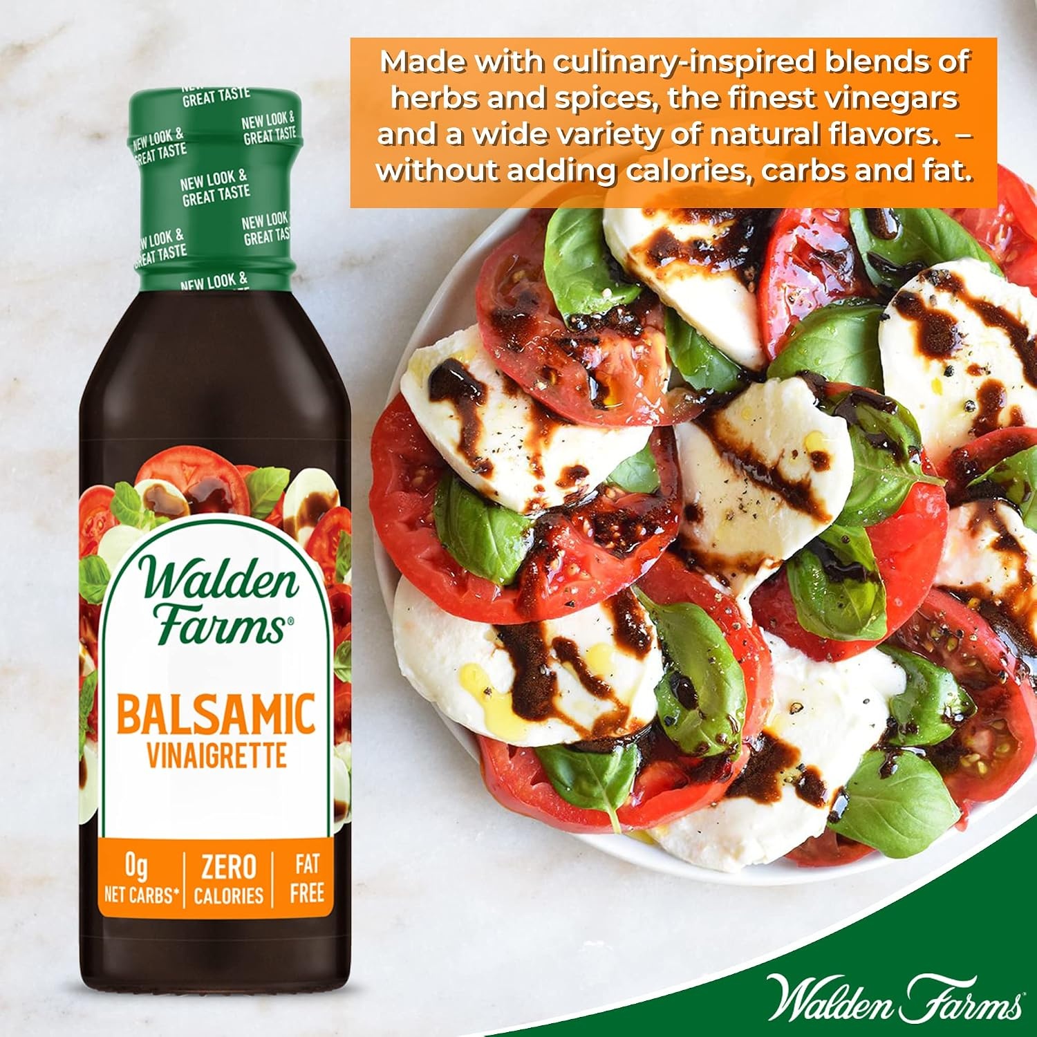 image:imageWalden Farms Ranch Dressing CalorieFree GlutenFree Low Carb KetoFriendly SugarFree DairyFree Creamy Ranch Flavor 1 Pack 12 oz BottleBalsamic Vinaigrette