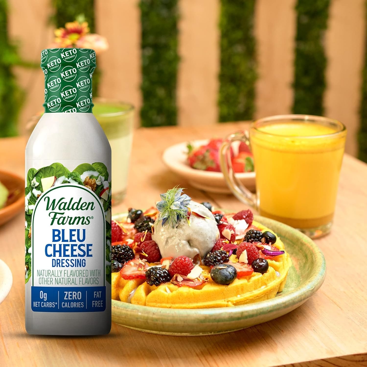 image:imageWalden Farms Ranch Dressing CalorieFree GlutenFree Low Carb KetoFriendly SugarFree DairyFree Creamy Ranch Flavor 1 Pack 12 oz BottleBleu Cheese