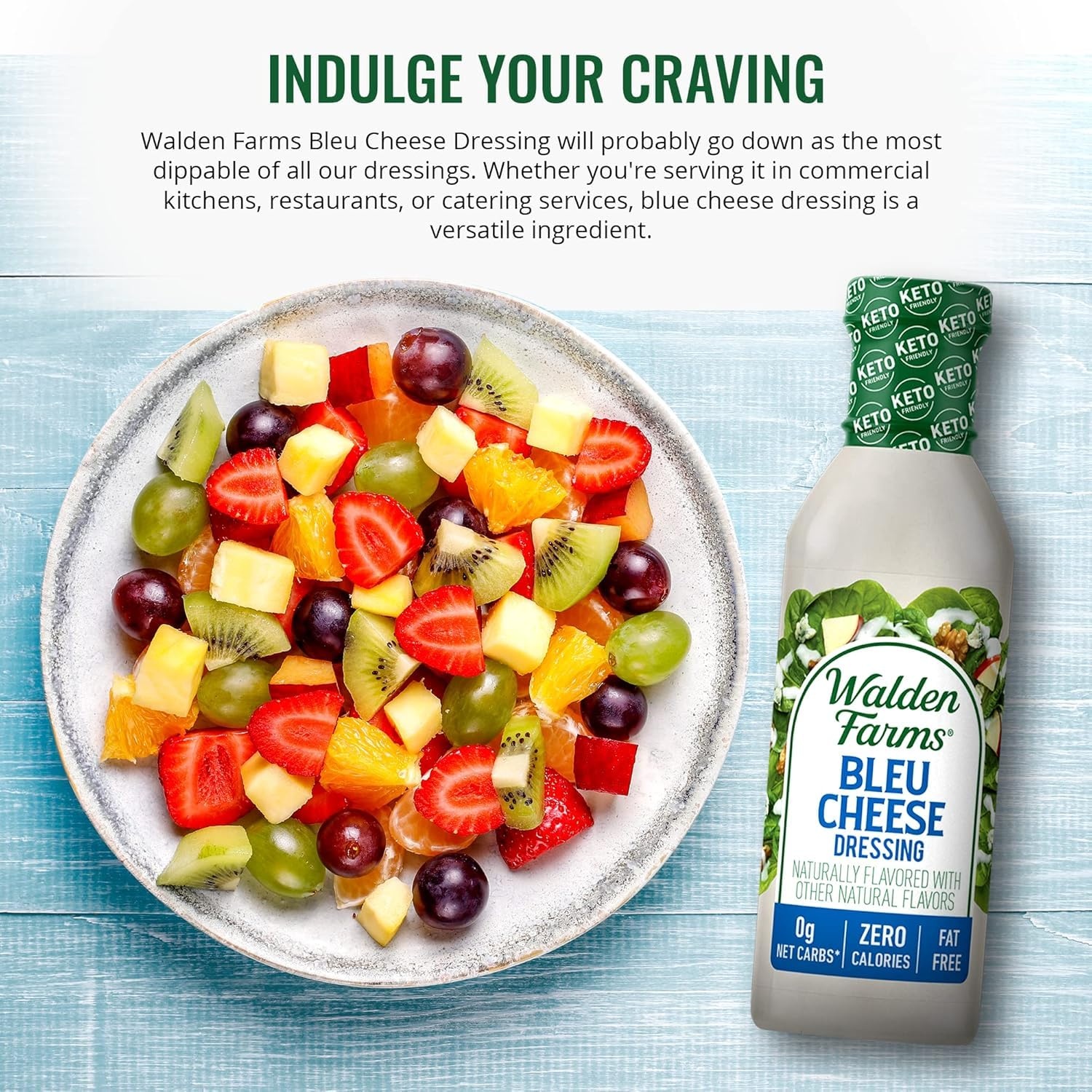 image:imageWalden Farms Ranch Dressing CalorieFree GlutenFree Low Carb KetoFriendly SugarFree DairyFree Creamy Ranch Flavor 1 Pack 12 oz BottleBleu Cheese