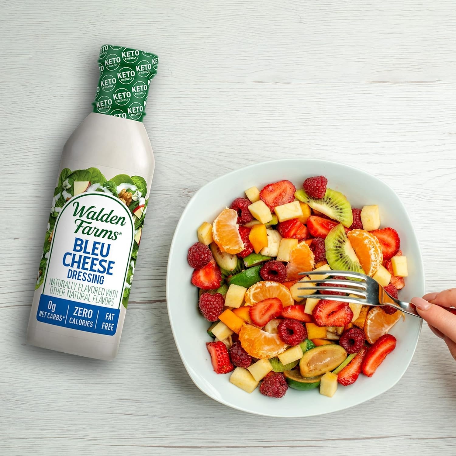 image:imageWalden Farms Ranch Dressing CalorieFree GlutenFree Low Carb KetoFriendly SugarFree DairyFree Creamy Ranch Flavor 1 Pack 12 oz BottleBleu Cheese