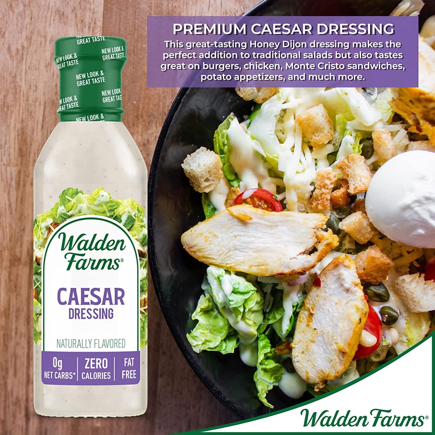image:imageWalden Farms Ranch Dressing CalorieFree GlutenFree Low Carb KetoFriendly SugarFree DairyFree Creamy Ranch Flavor 1 Pack 12 oz BottleCaesar