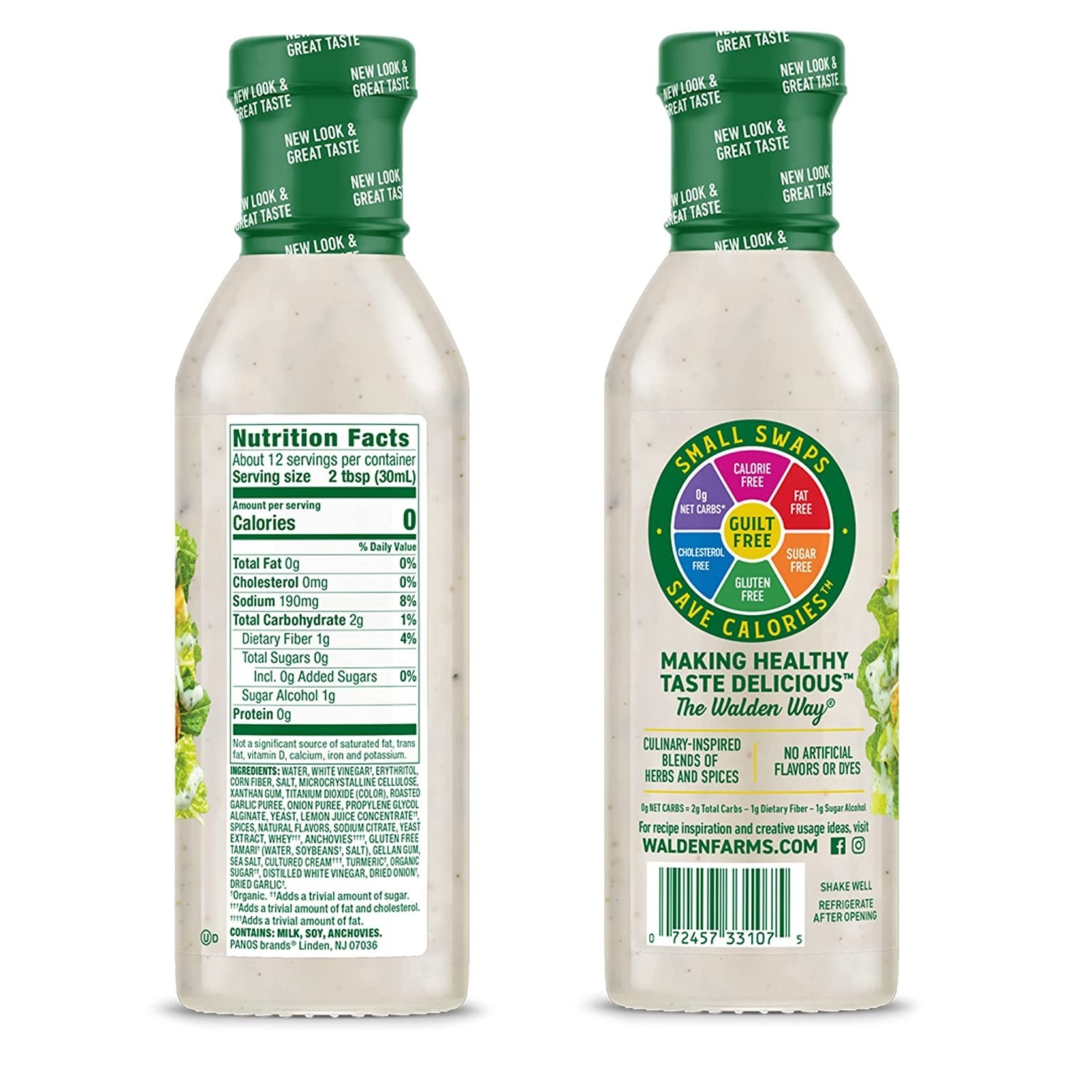 image:imageWalden Farms Ranch Dressing CalorieFree GlutenFree Low Carb KetoFriendly SugarFree DairyFree Creamy Ranch Flavor 1 Pack 12 oz BottleCaesar