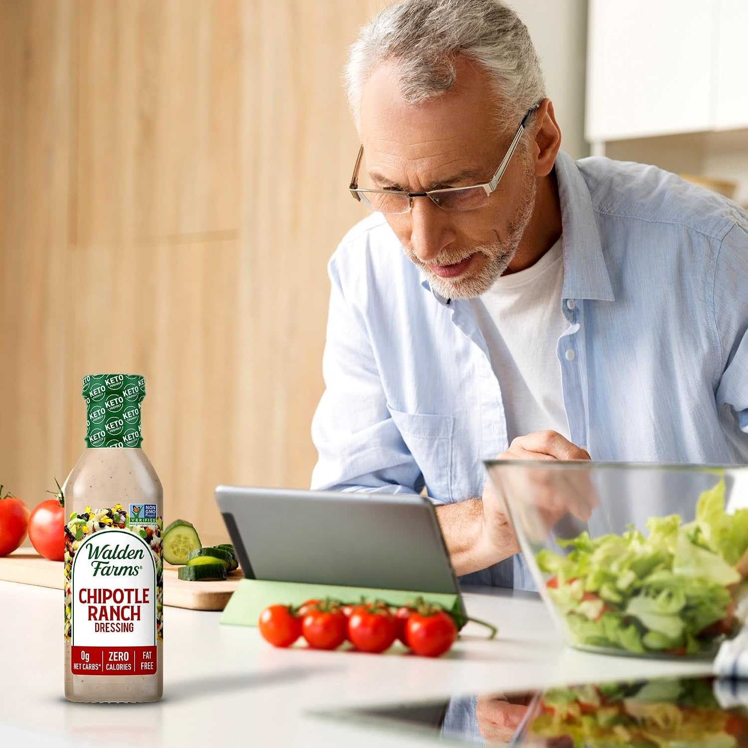 image:imageWalden Farms Ranch Dressing CalorieFree GlutenFree Low Carb KetoFriendly SugarFree DairyFree Creamy Ranch Flavor 1 Pack 12 oz BottleChipotle Ranch