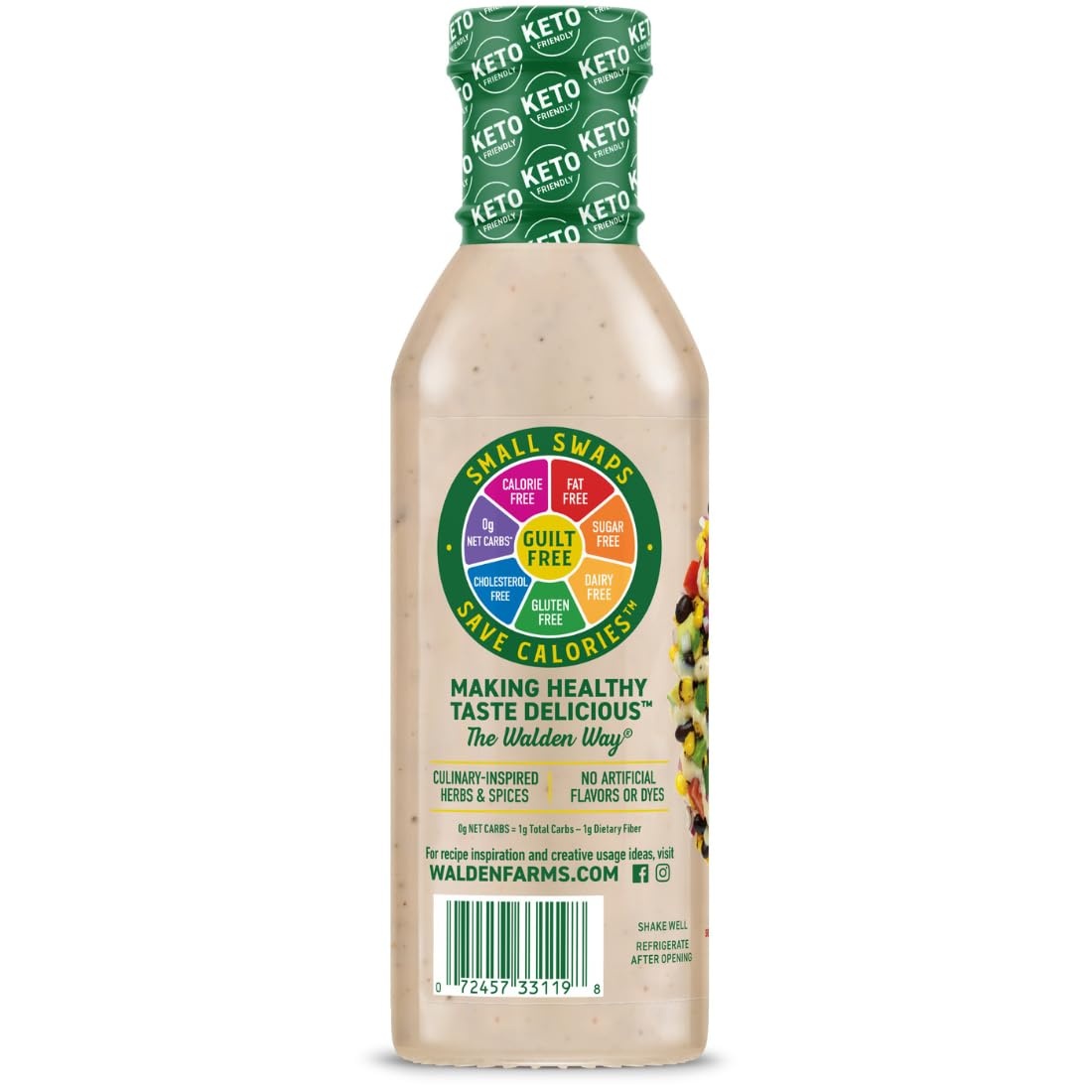 image:imageWalden Farms Ranch Dressing CalorieFree GlutenFree Low Carb KetoFriendly SugarFree DairyFree Creamy Ranch Flavor 1 Pack 12 oz BottleChipotle Ranch