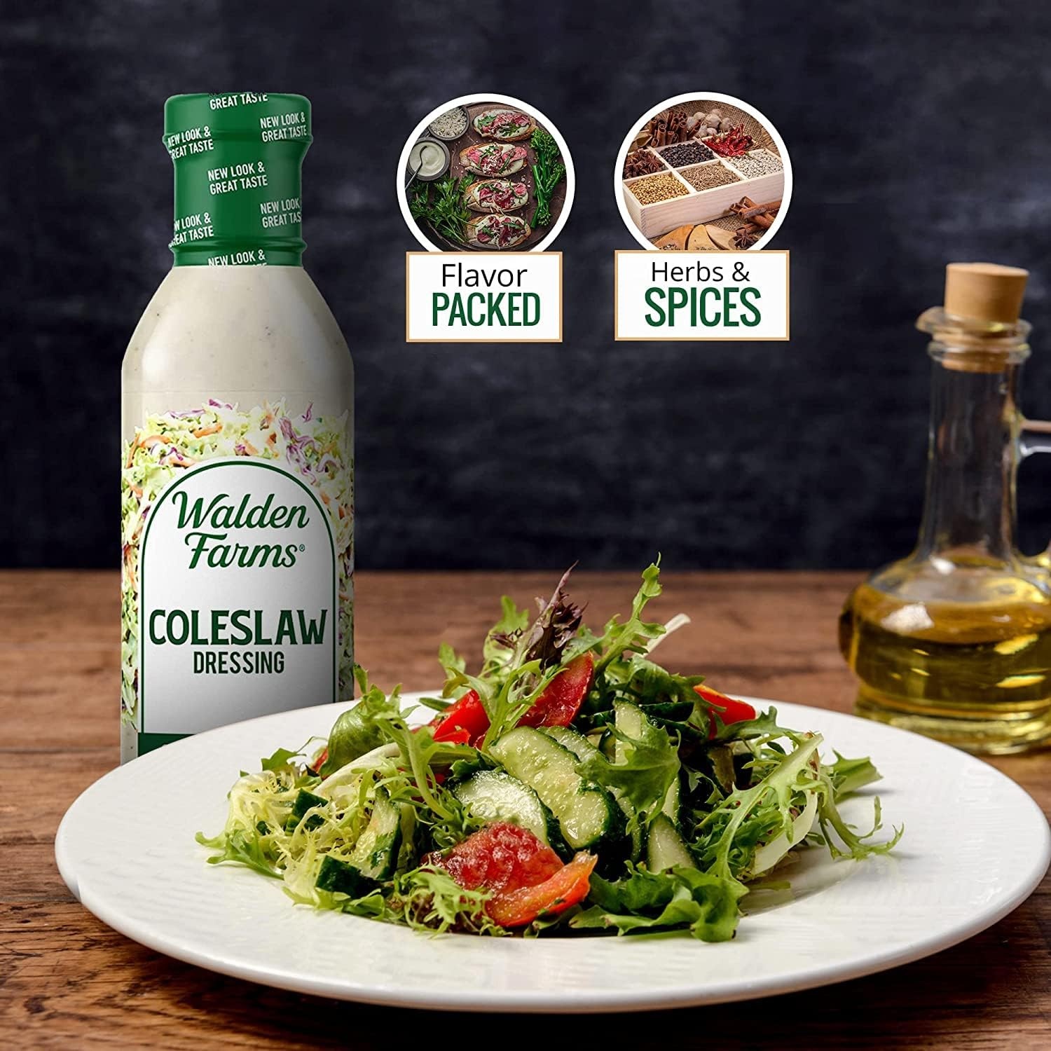 image:imageWalden Farms Ranch Dressing CalorieFree GlutenFree Low Carb KetoFriendly SugarFree DairyFree Creamy Ranch Flavor 1 Pack 12 oz BottleColeslaw Dressing