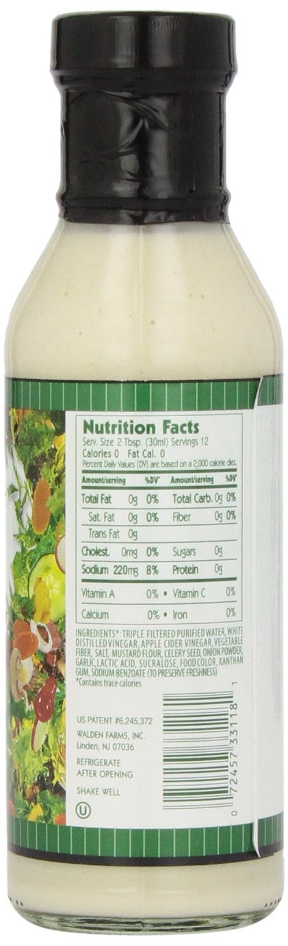 image:imageWalden Farms Ranch Dressing CalorieFree GlutenFree Low Carb KetoFriendly SugarFree DairyFree Creamy Ranch Flavor 1 Pack 12 oz BottleColeslaw Dressing