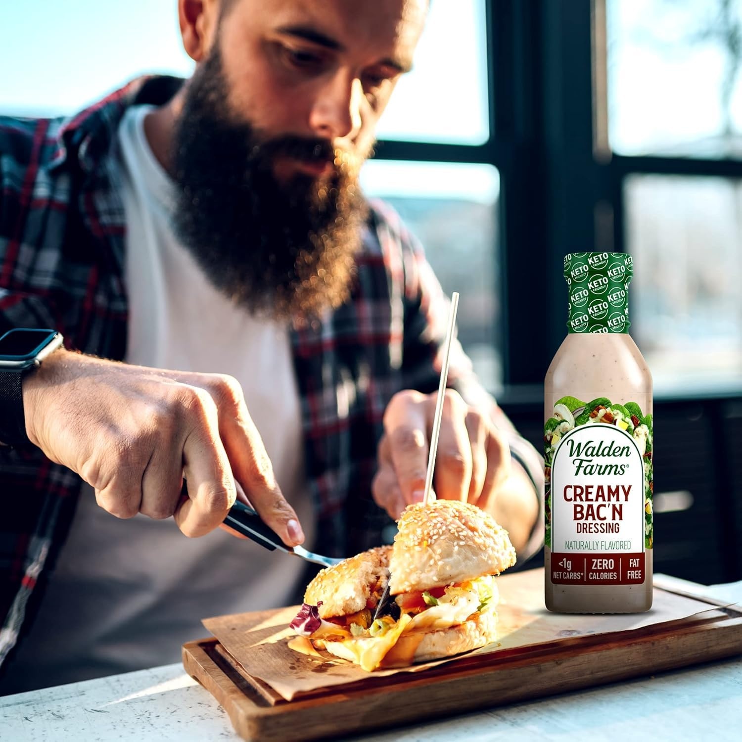image:imageWalden Farms Ranch Dressing CalorieFree GlutenFree Low Carb KetoFriendly SugarFree DairyFree Creamy Ranch Flavor 1 Pack 12 oz BottleCreamy Bacn