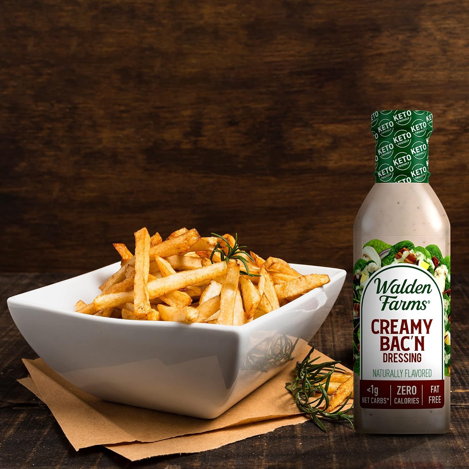 image:imageWalden Farms Ranch Dressing CalorieFree GlutenFree Low Carb KetoFriendly SugarFree DairyFree Creamy Ranch Flavor 1 Pack 12 oz BottleCreamy Bacn