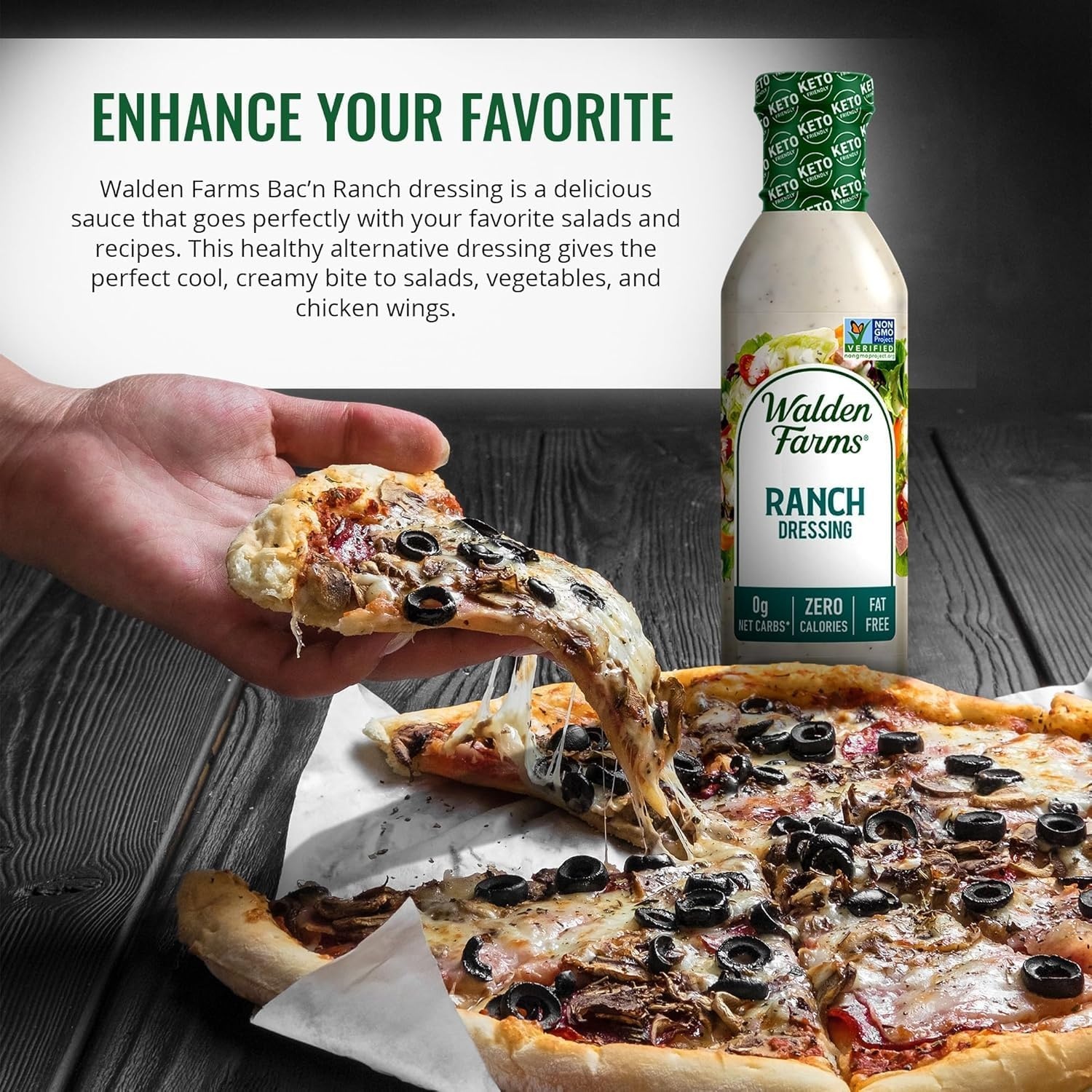 image:imageWalden Farms Ranch Dressing CalorieFree GlutenFree Low Carb KetoFriendly SugarFree DairyFree Creamy Ranch Flavor 1 Pack 12 oz BottleRanch