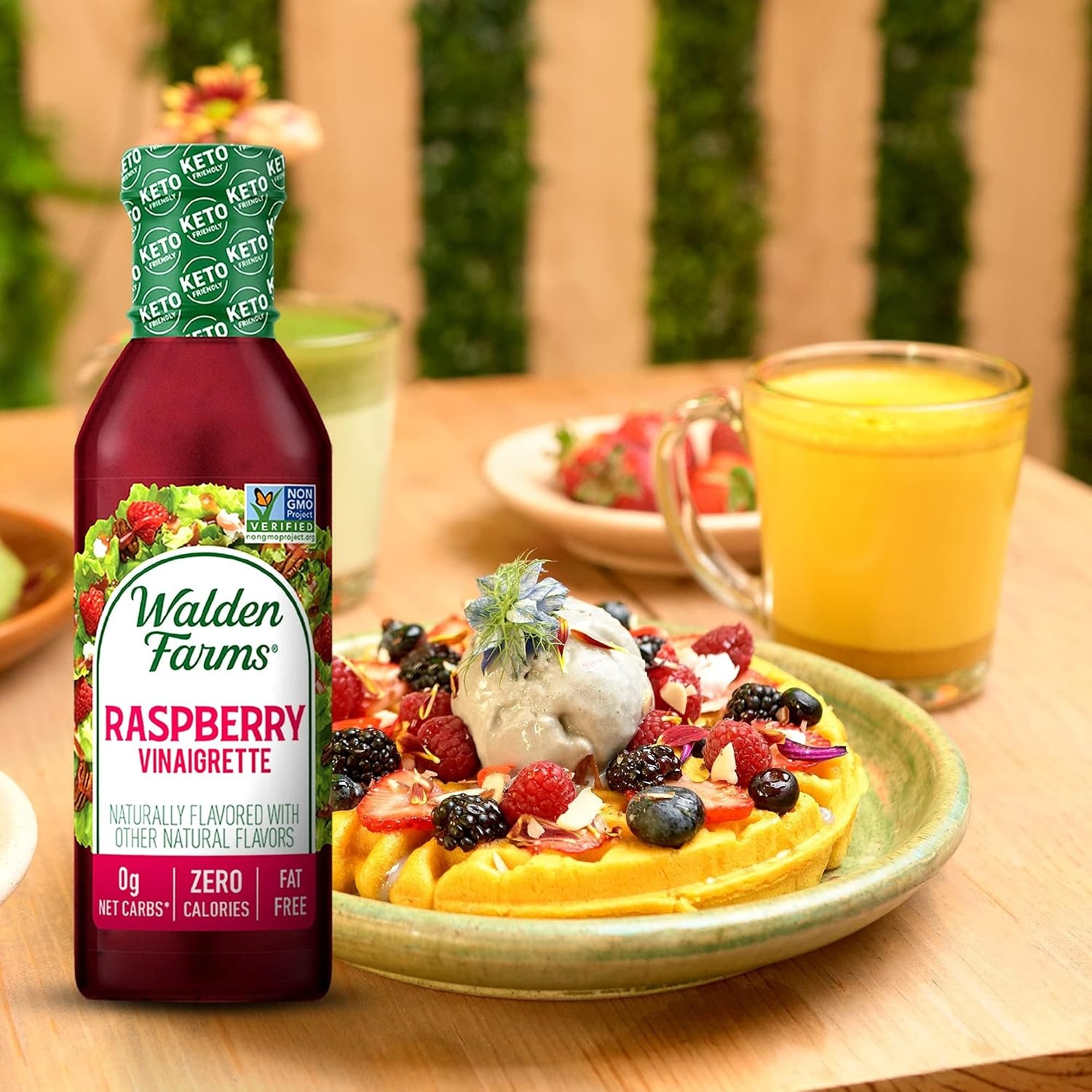 image:imageWalden Farms Ranch Dressing CalorieFree GlutenFree Low Carb KetoFriendly SugarFree DairyFree Creamy Ranch Flavor 1 Pack 12 oz BottleRaspberry Vinaigrette