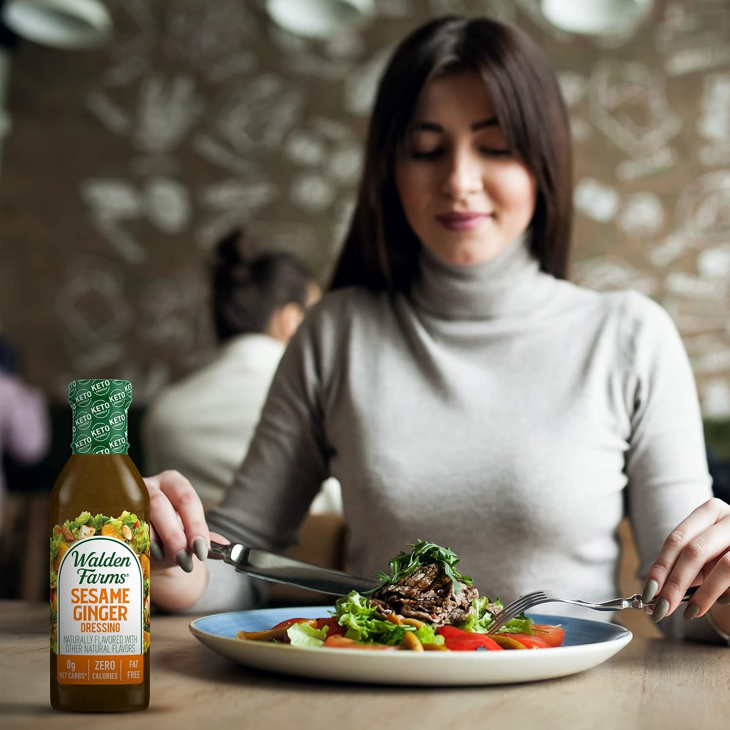 image:imageWalden Farms Ranch Dressing CalorieFree GlutenFree Low Carb KetoFriendly SugarFree DairyFree Creamy Ranch Flavor 1 Pack 12 oz BottleSesame Ginger