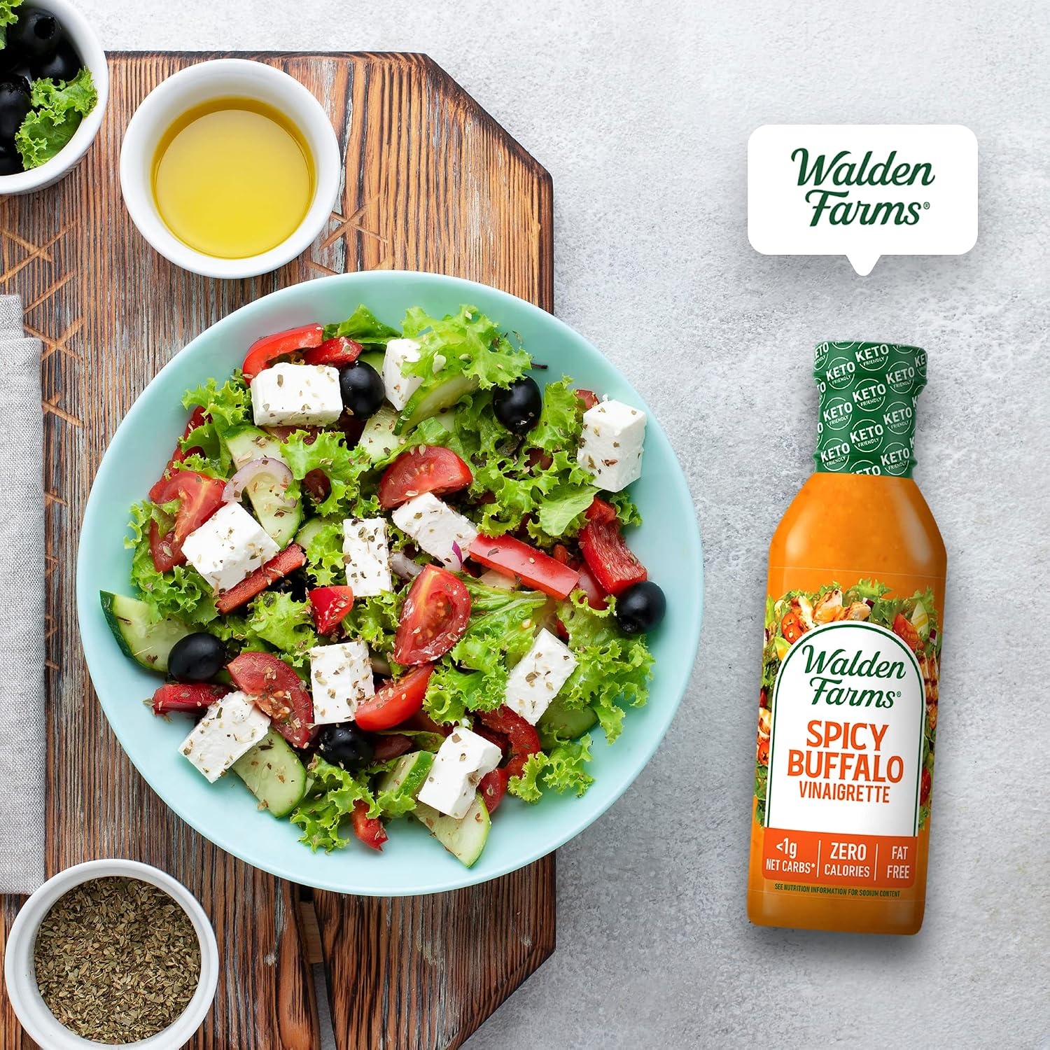 image:imageWalden Farms Ranch Dressing CalorieFree GlutenFree Low Carb KetoFriendly SugarFree DairyFree Creamy Ranch Flavor 1 Pack 12 oz BottleSpicy Buffalo Vinaigrette