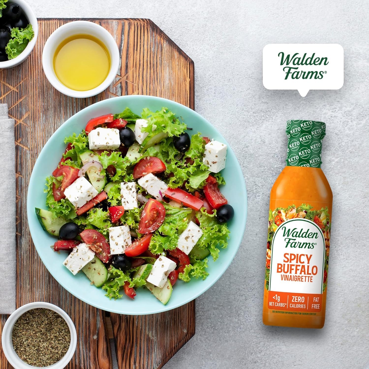 image:imageWalden Farms Ranch Dressing CalorieFree GlutenFree Low Carb KetoFriendly SugarFree DairyFree Creamy Ranch Flavor 1 Pack 12 oz BottleSpicy Buffalo Vinaigrette