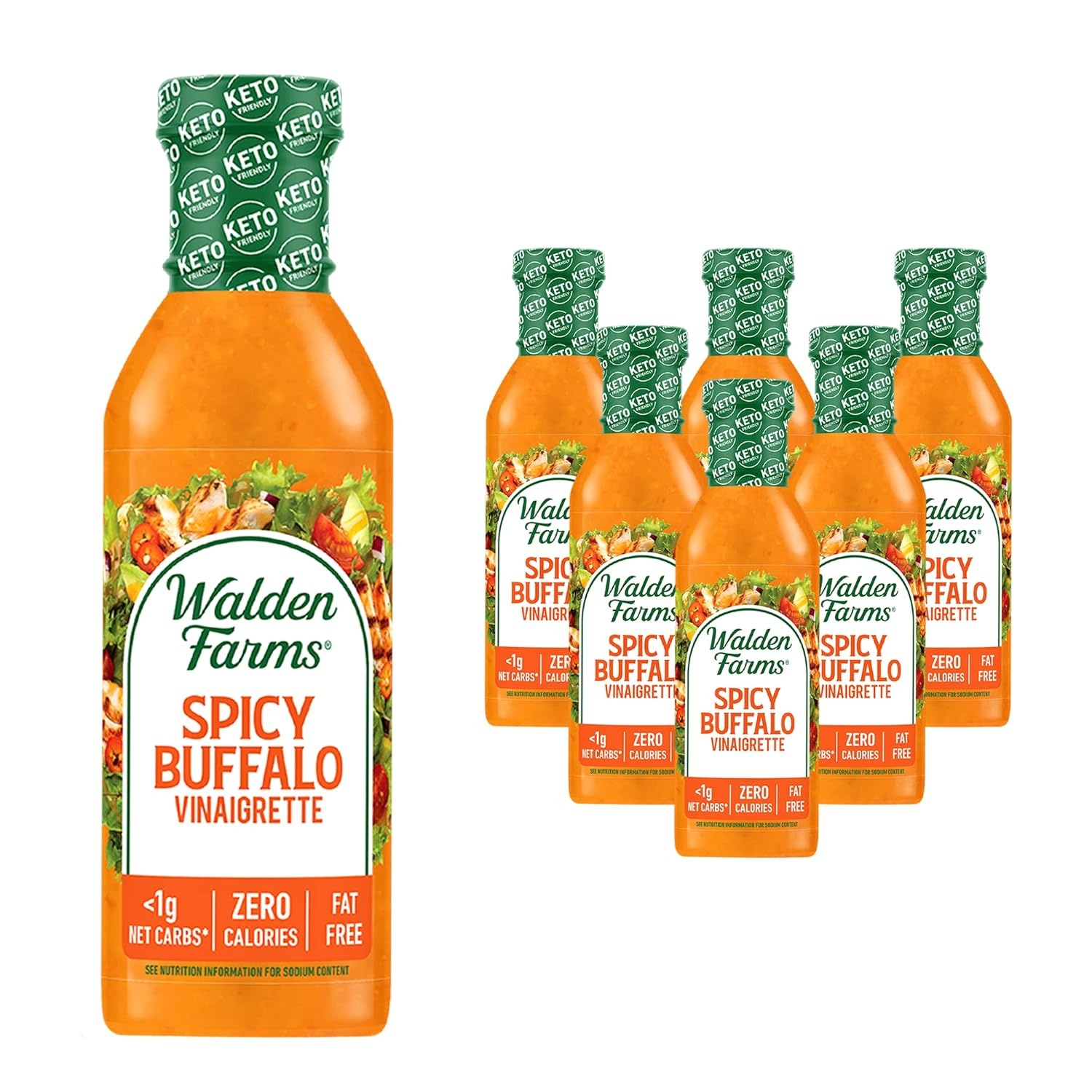 image:imageWalden Farms Ranch Dressing CalorieFree GlutenFree Low Carb KetoFriendly SugarFree DairyFree Creamy Ranch Flavor 1 Pack 12 oz BottleSpicy Buffalo Vinaigrette