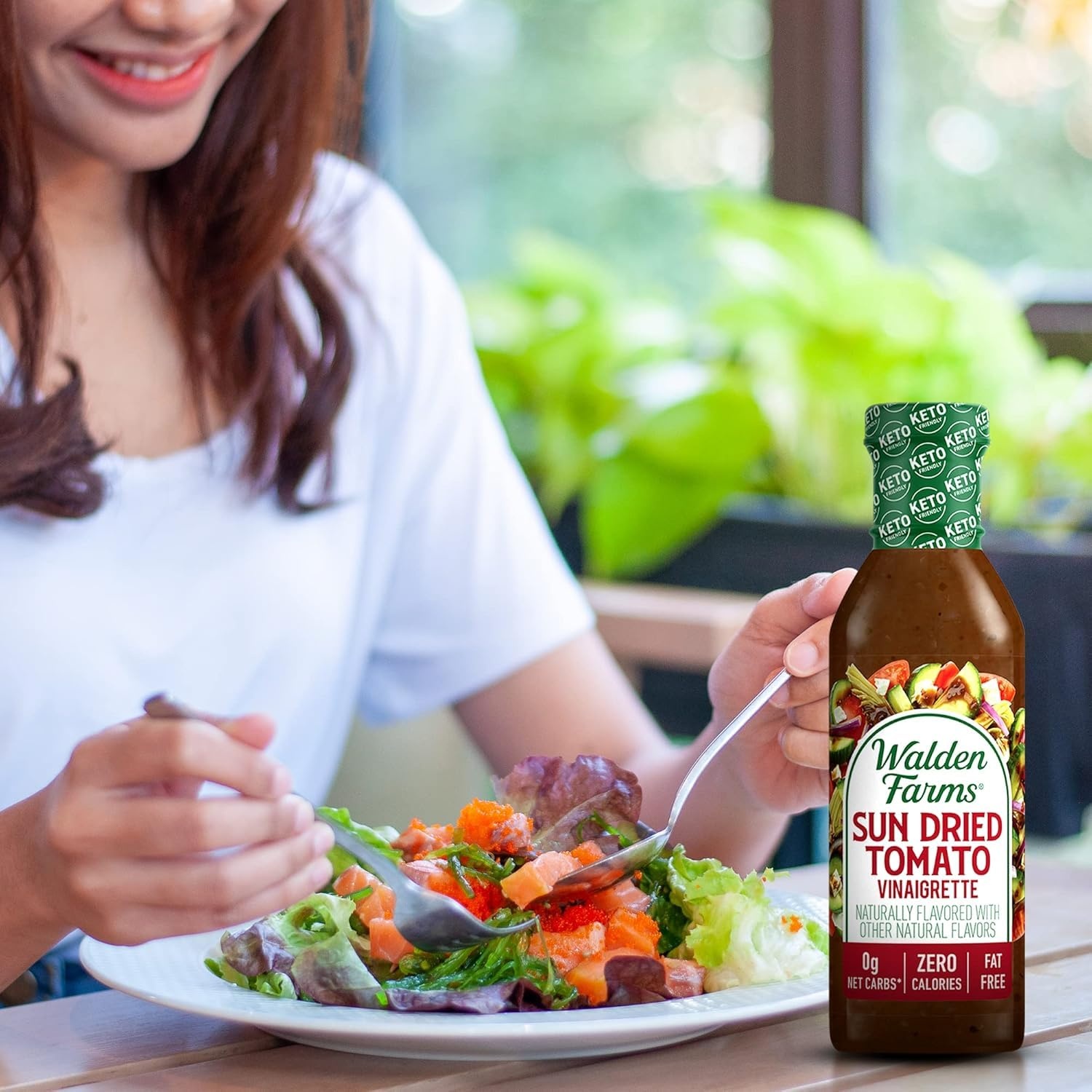 image:imageWalden Farms Ranch Dressing CalorieFree GlutenFree Low Carb KetoFriendly SugarFree DairyFree Creamy Ranch Flavor 1 Pack 12 oz BottleSun Dried Tomato Vinaigrette