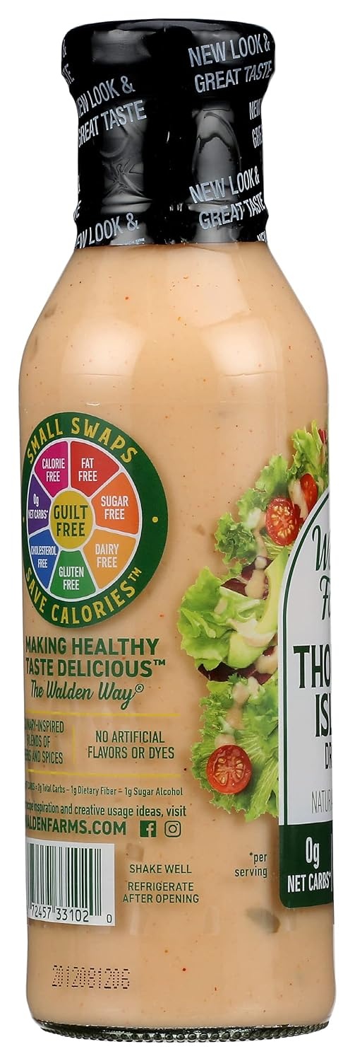 image:imageWalden Farms Ranch Dressing CalorieFree GlutenFree Low Carb KetoFriendly SugarFree DairyFree Creamy Ranch Flavor 1 Pack 12 oz BottleThousand Island
