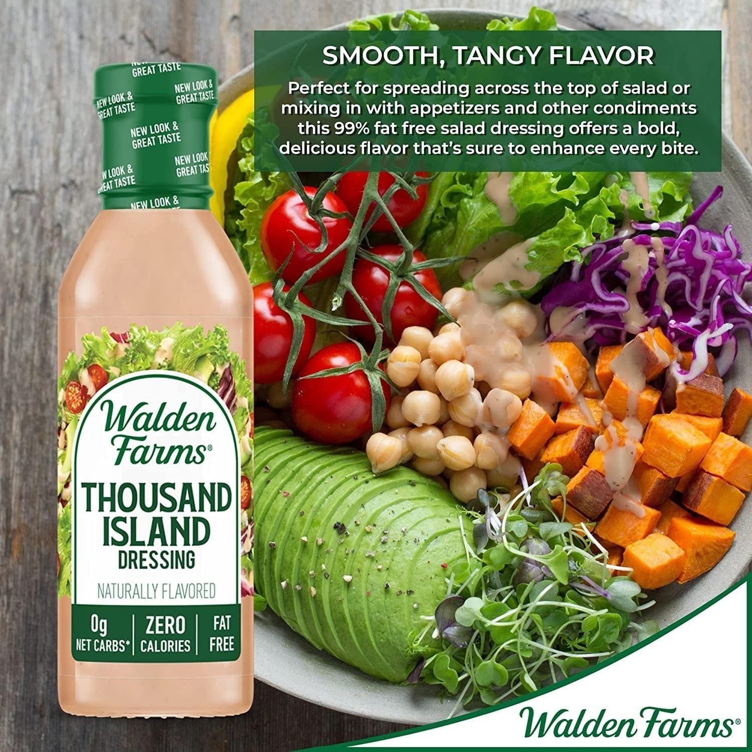 image:imageWalden Farms Ranch Dressing CalorieFree GlutenFree Low Carb KetoFriendly SugarFree DairyFree Creamy Ranch Flavor 1 Pack 12 oz BottleThousand Island