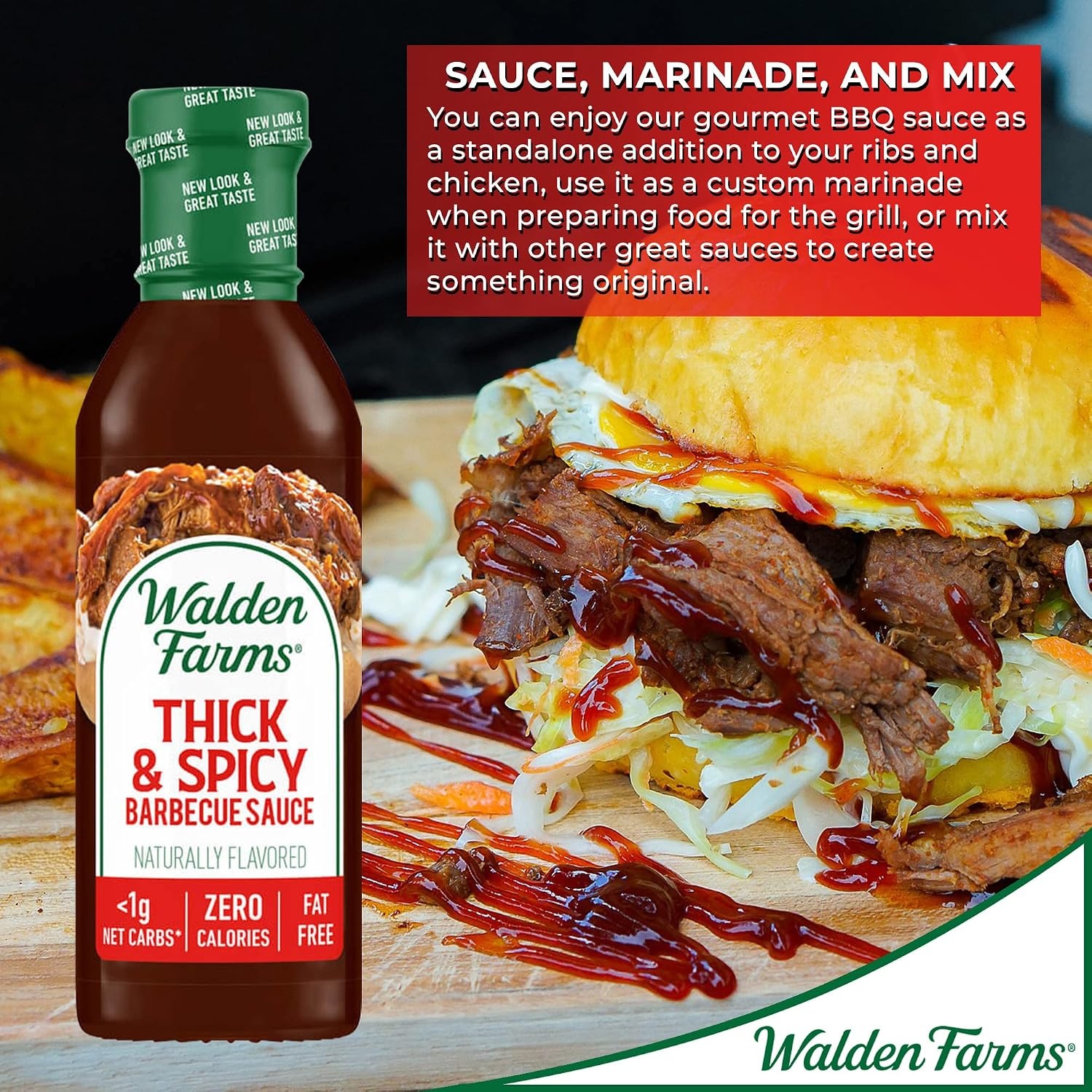 image:imageWalden Farms Sauce 12 Fl Oz Pack of 6 Hickory Smoked BarbecueThick Spicy Barbecue