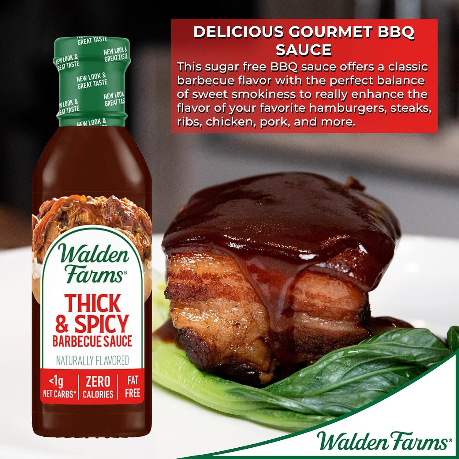 image:imageWalden Farms Sauce 12 Fl Oz Pack of 6 Hickory Smoked BarbecueThick Spicy Barbecue